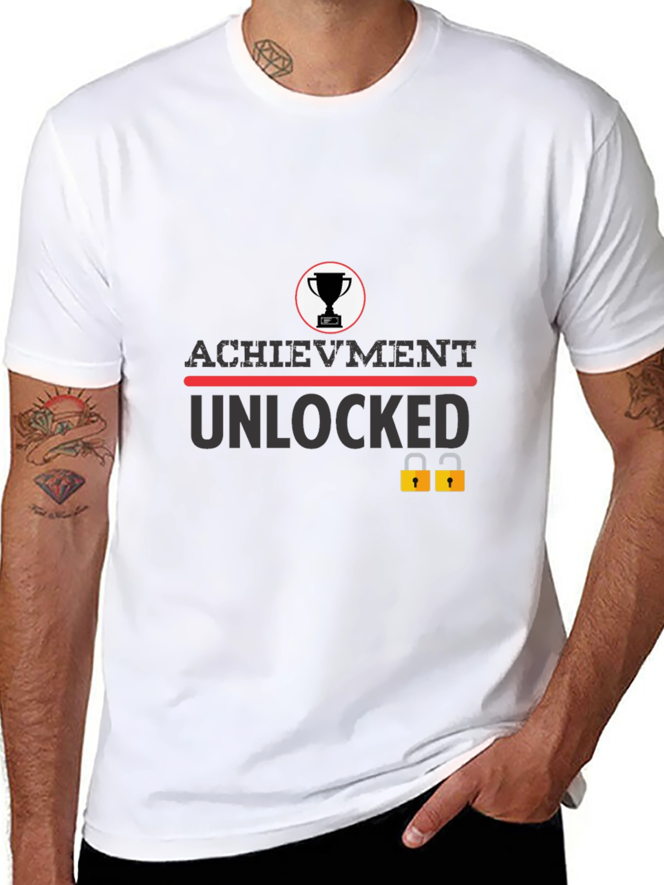 Achievement Unlocked Graphic Tee - Gamer Style