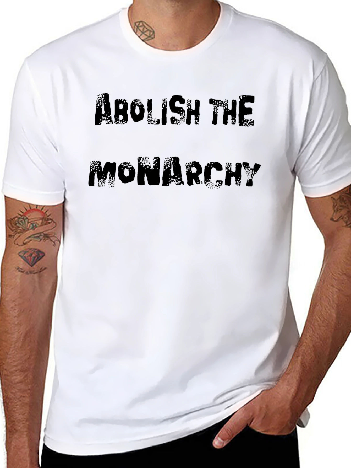 Abolish The Monarchy Graphic Tee - Black Cotton