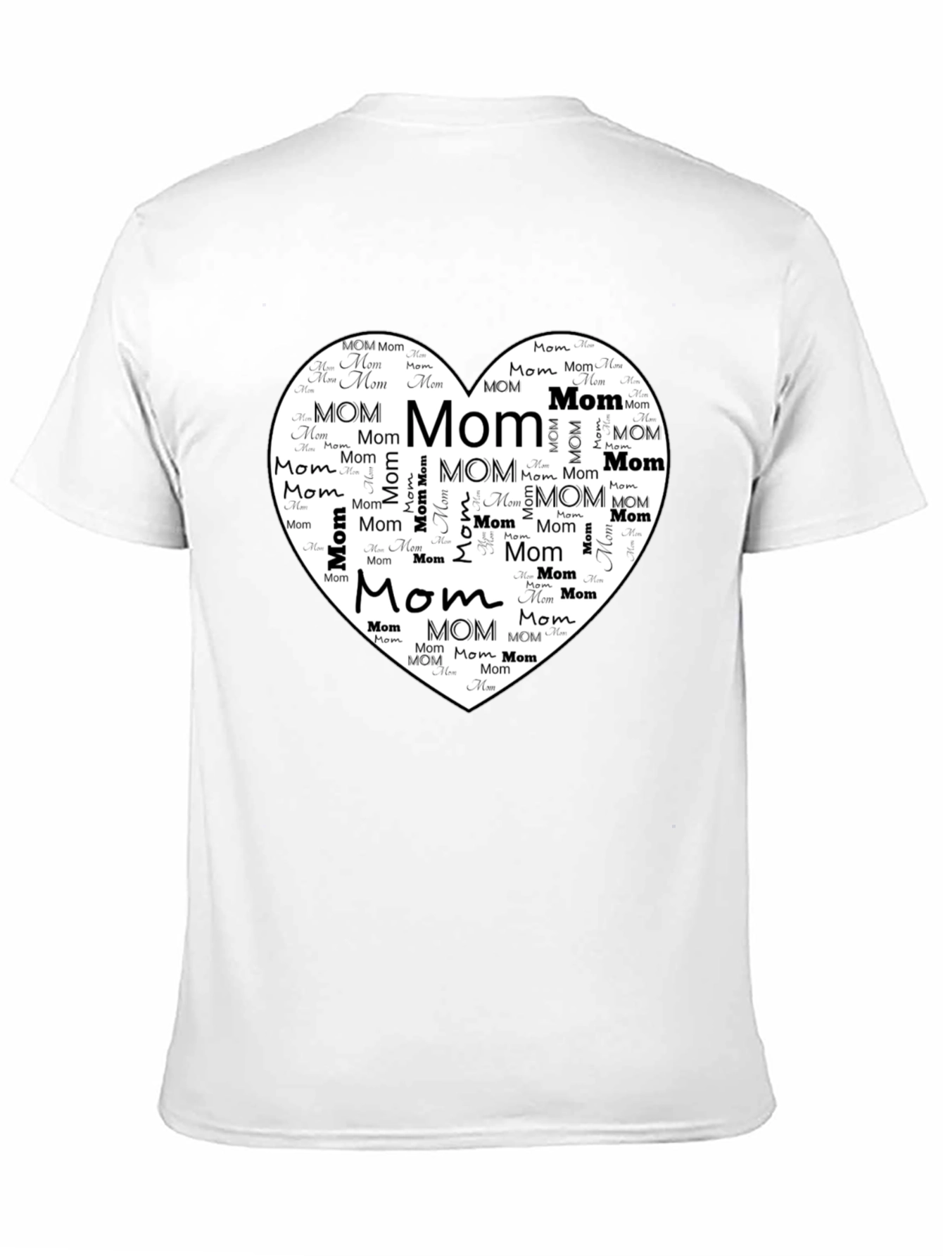 Mom Heart Graphic Tee - Black Cotton T-Shirt