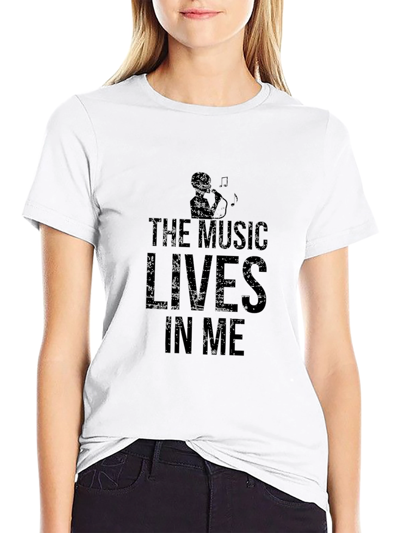 The Music Lives in Me Black T-Shirt