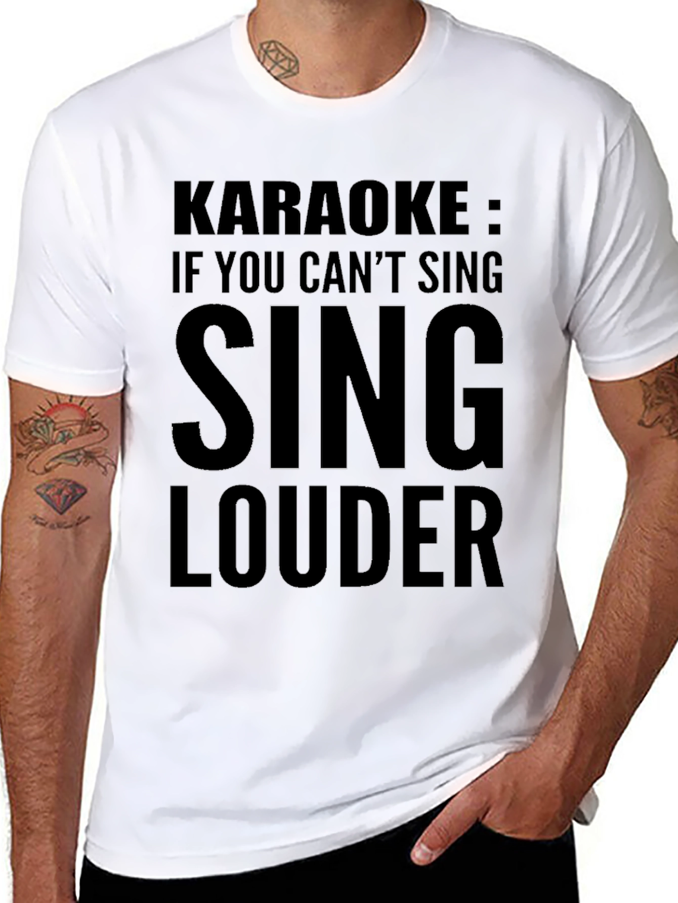 Karaoke Sing Louder Black T-Shirt