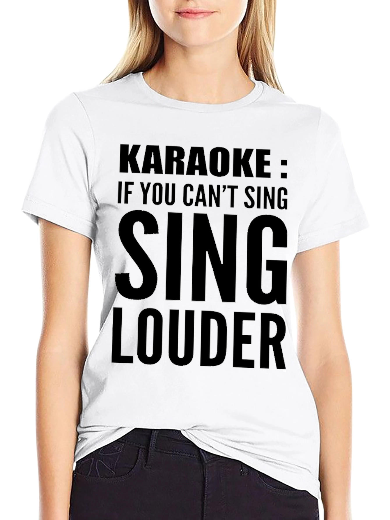 Karaoke Sing Louder Black T-Shirt