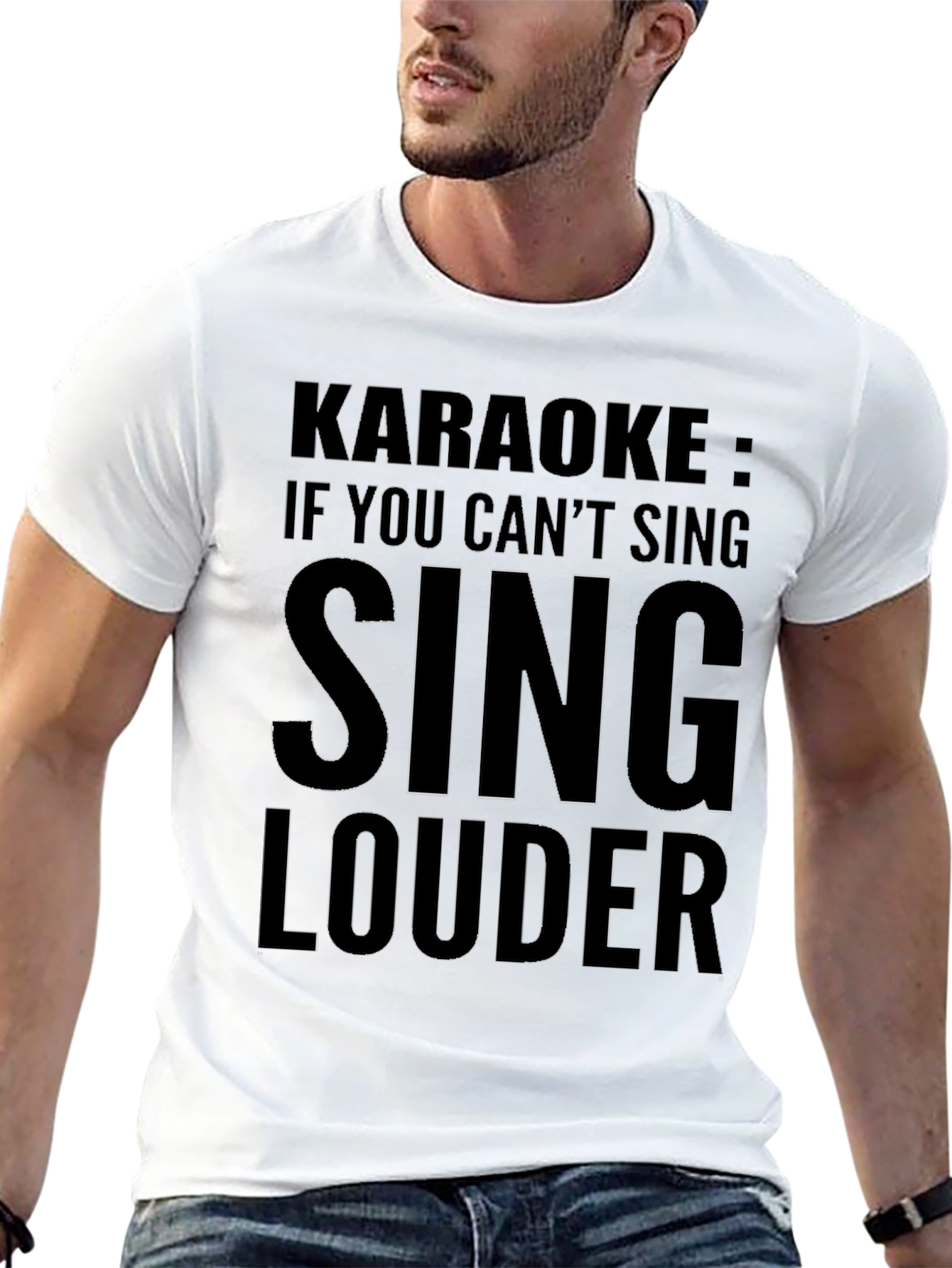 Karaoke Sing Louder Black T-Shirt
