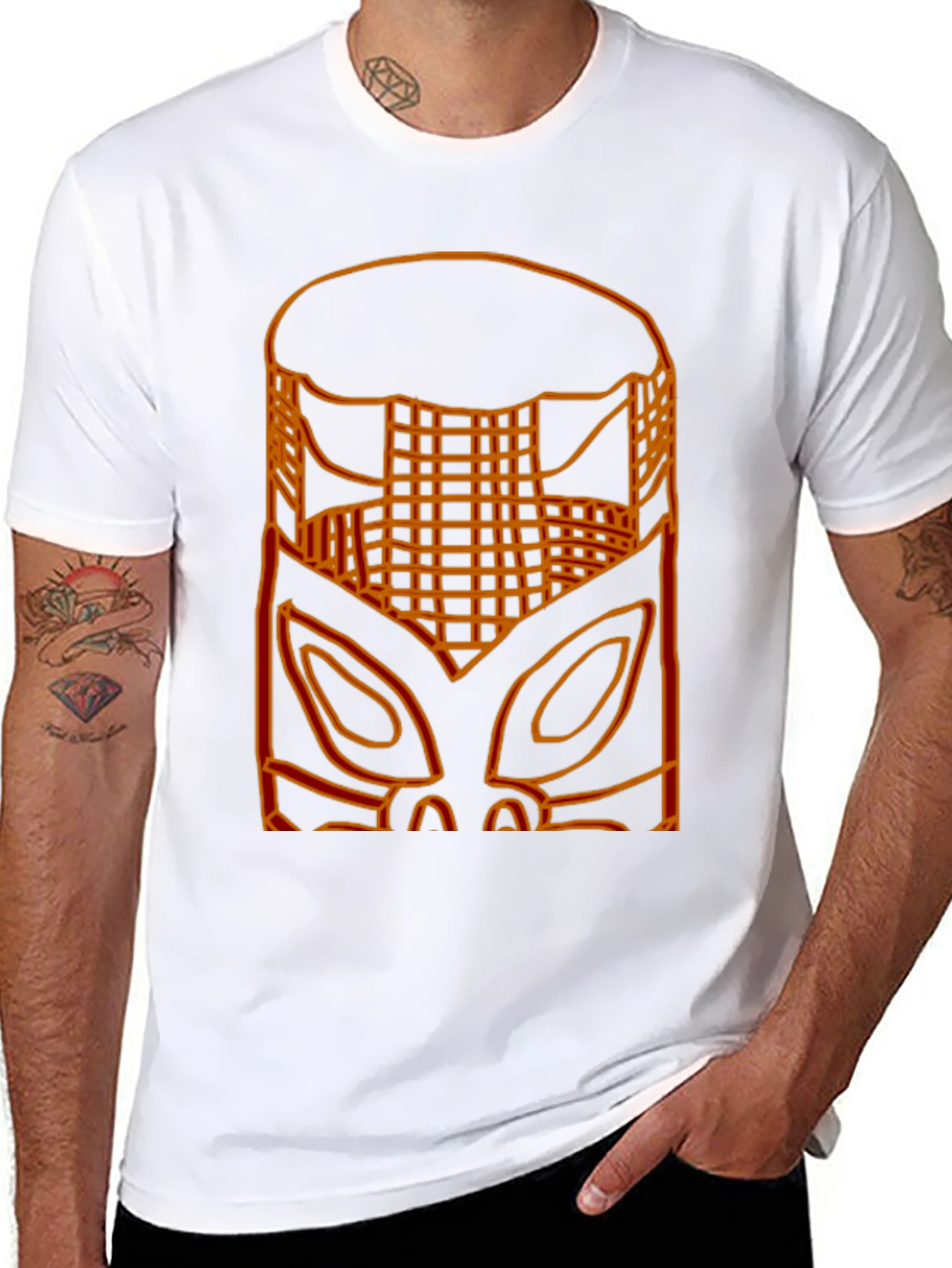 Tribal Mask Graphic Tee - Mens Black T-Shirt