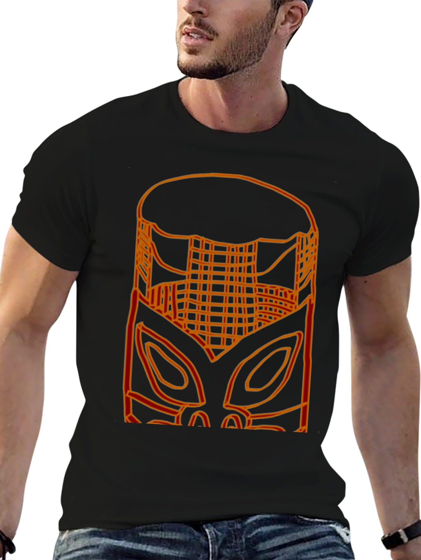 Tribal Mask Graphic Tee - Mens Black T-Shirt