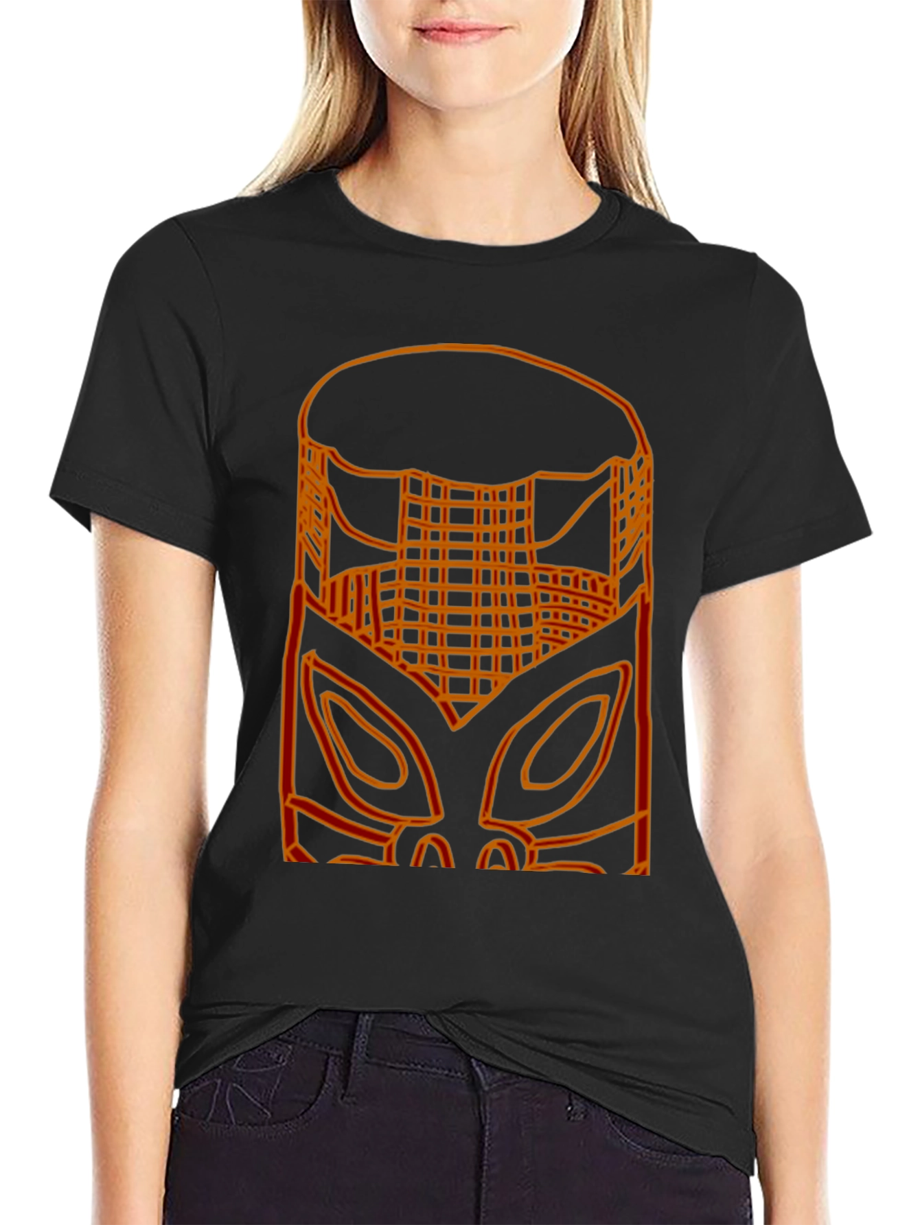 Tribal Mask Graphic Tee - Mens Black T-Shirt