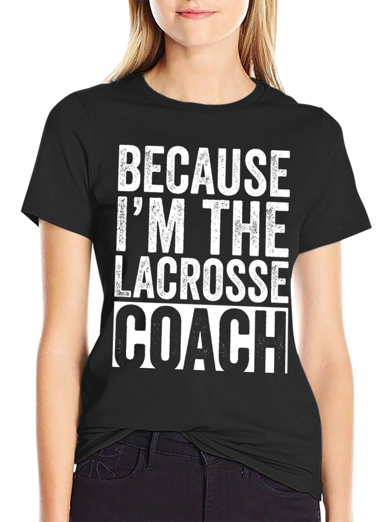 Lacrosse Coach Graphic T-Shirt - Black Cotton Tee