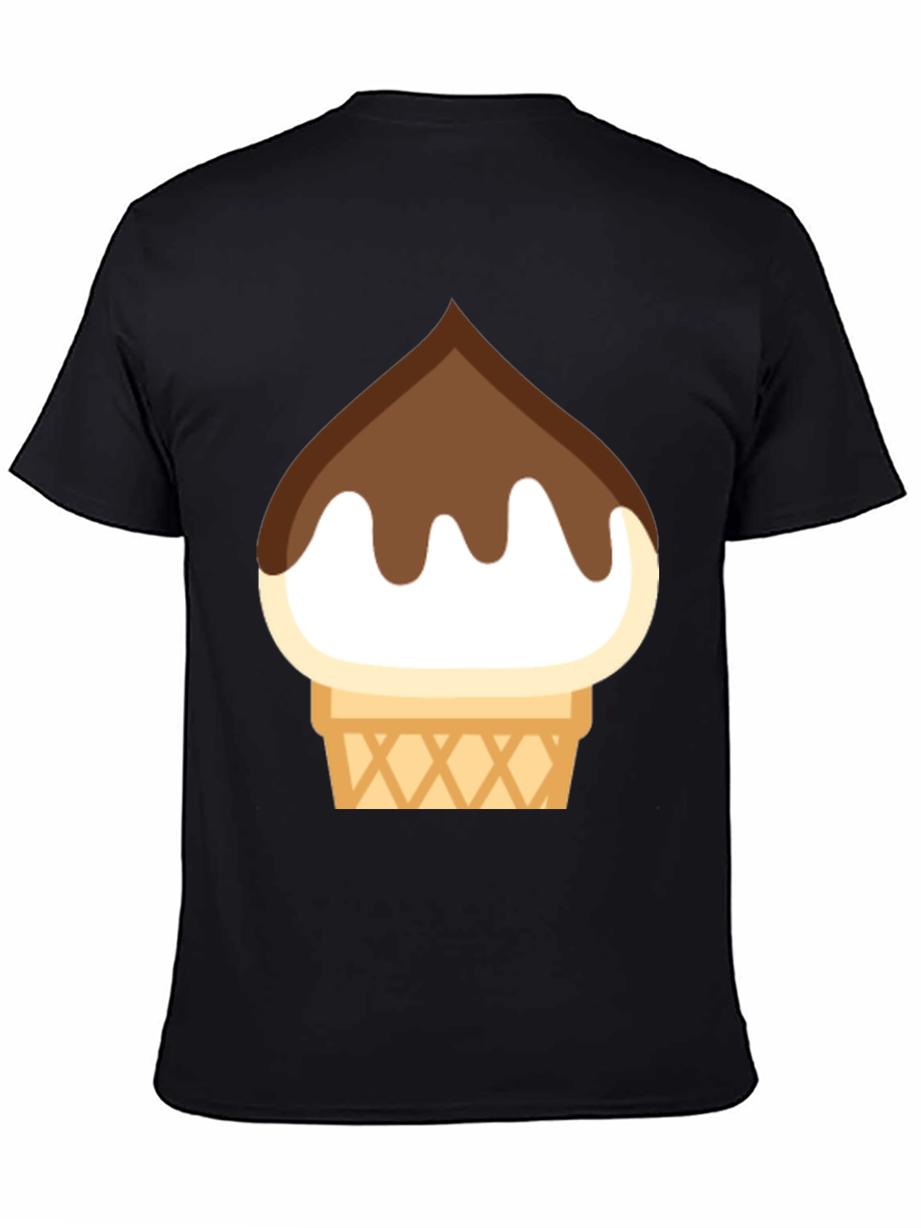 Ice Cream Cone Graphic Tee - Black Cotton T-Shirt