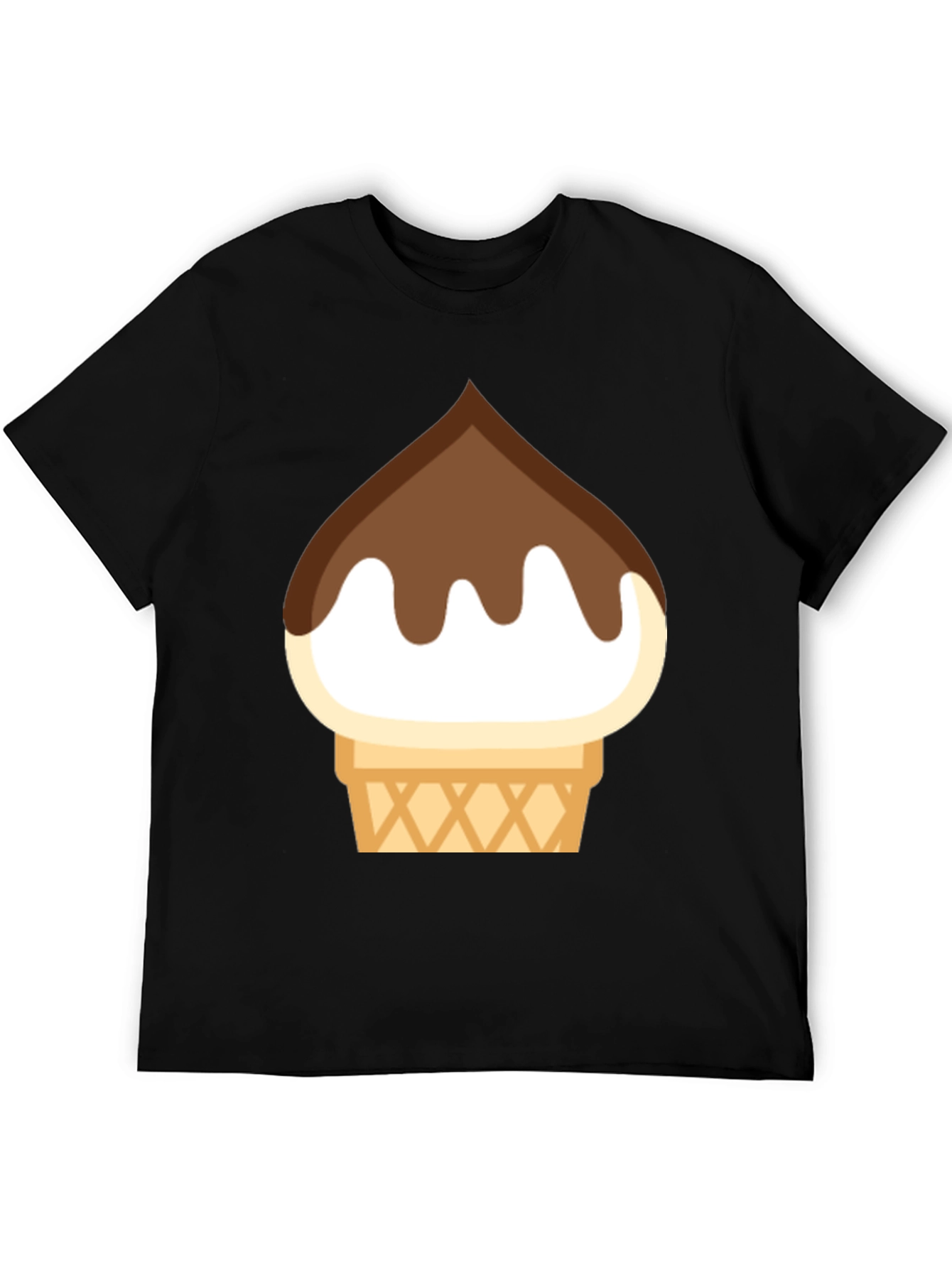 Ice Cream Cone Graphic Tee - Black Cotton T-Shirt