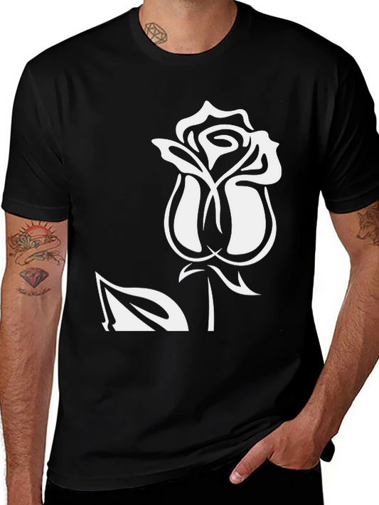 Black Rose Graphic Tee - Stylish Mens Casual Top