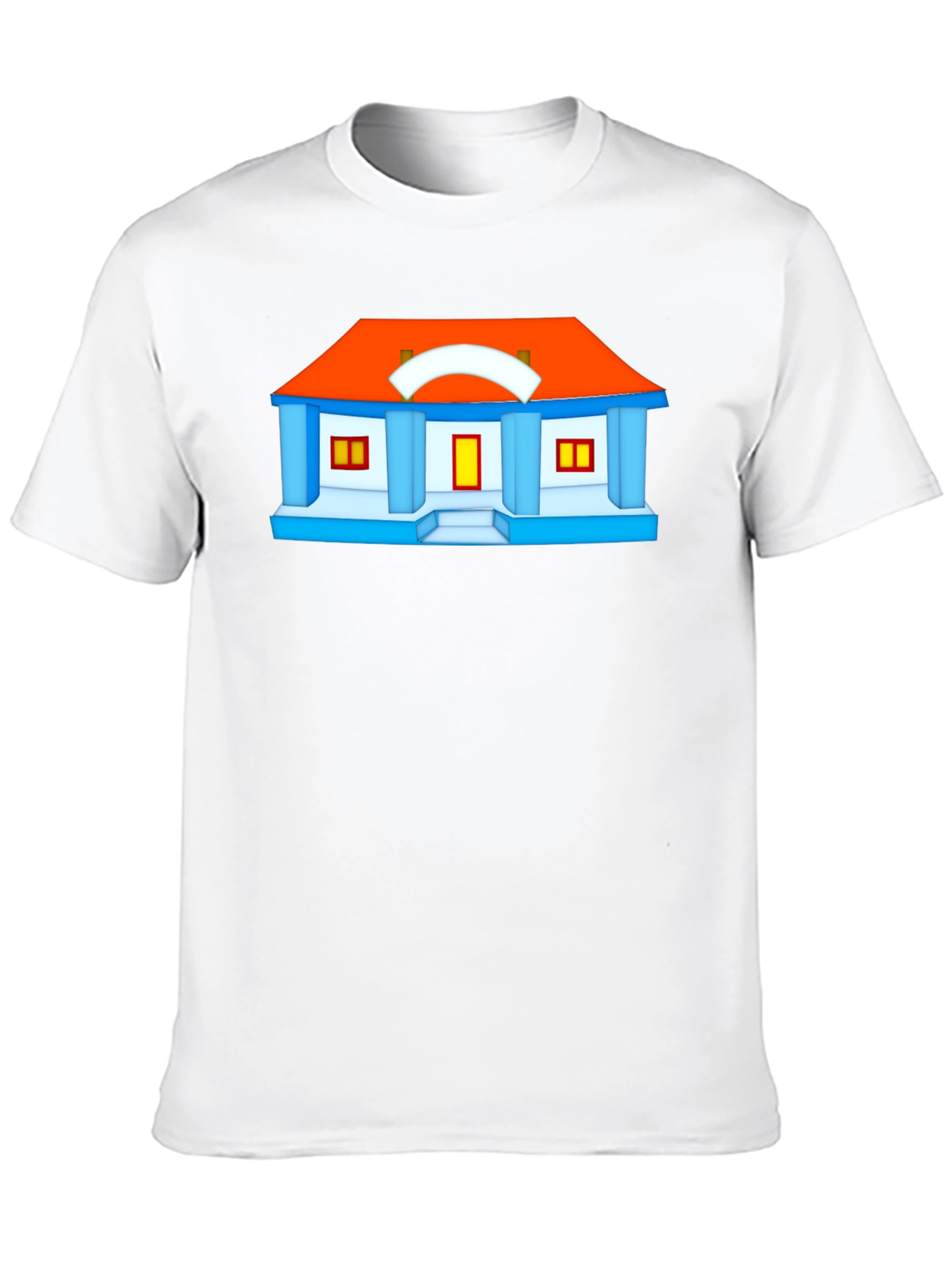 Cartoon House Graphic Tee - Black T-Shirt