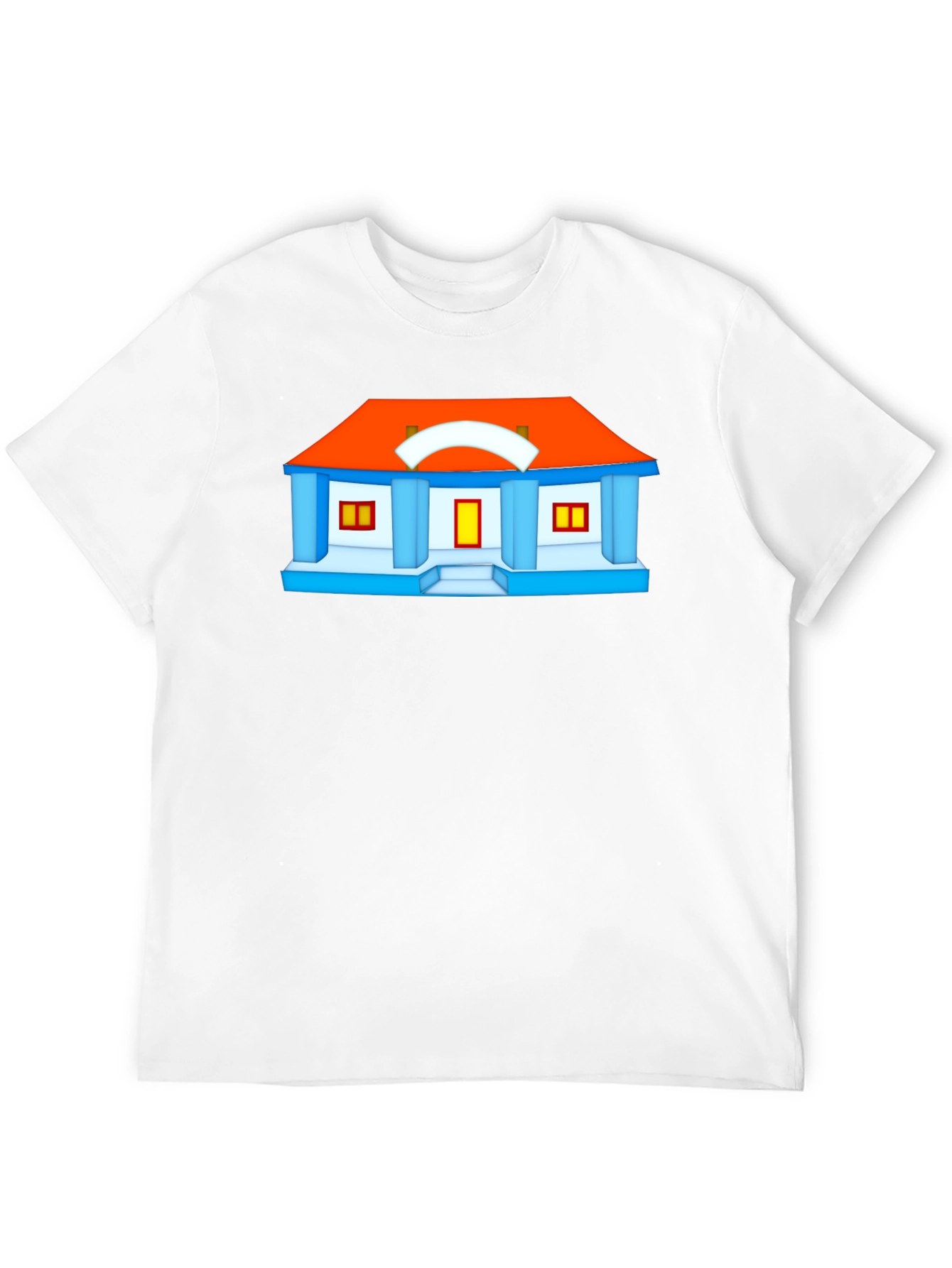 Cartoon House Graphic Tee - Black T-Shirt