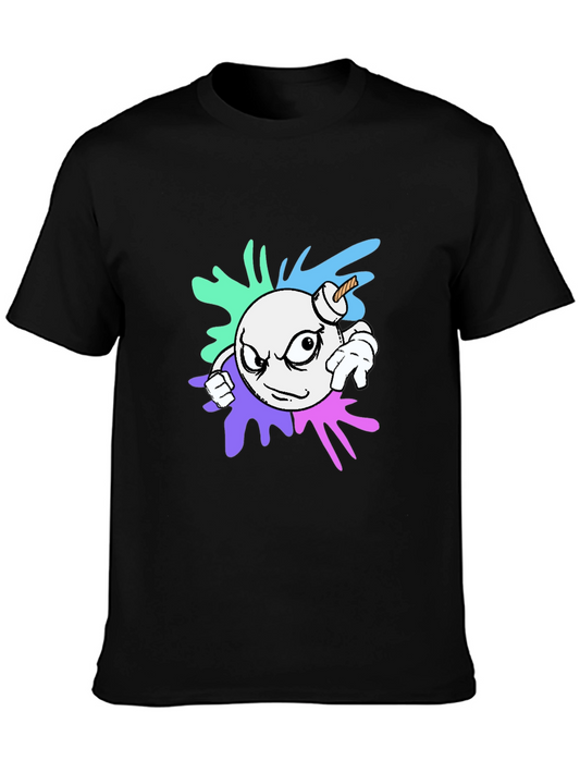 Bomb Graphic Print T-Shirt - Black
