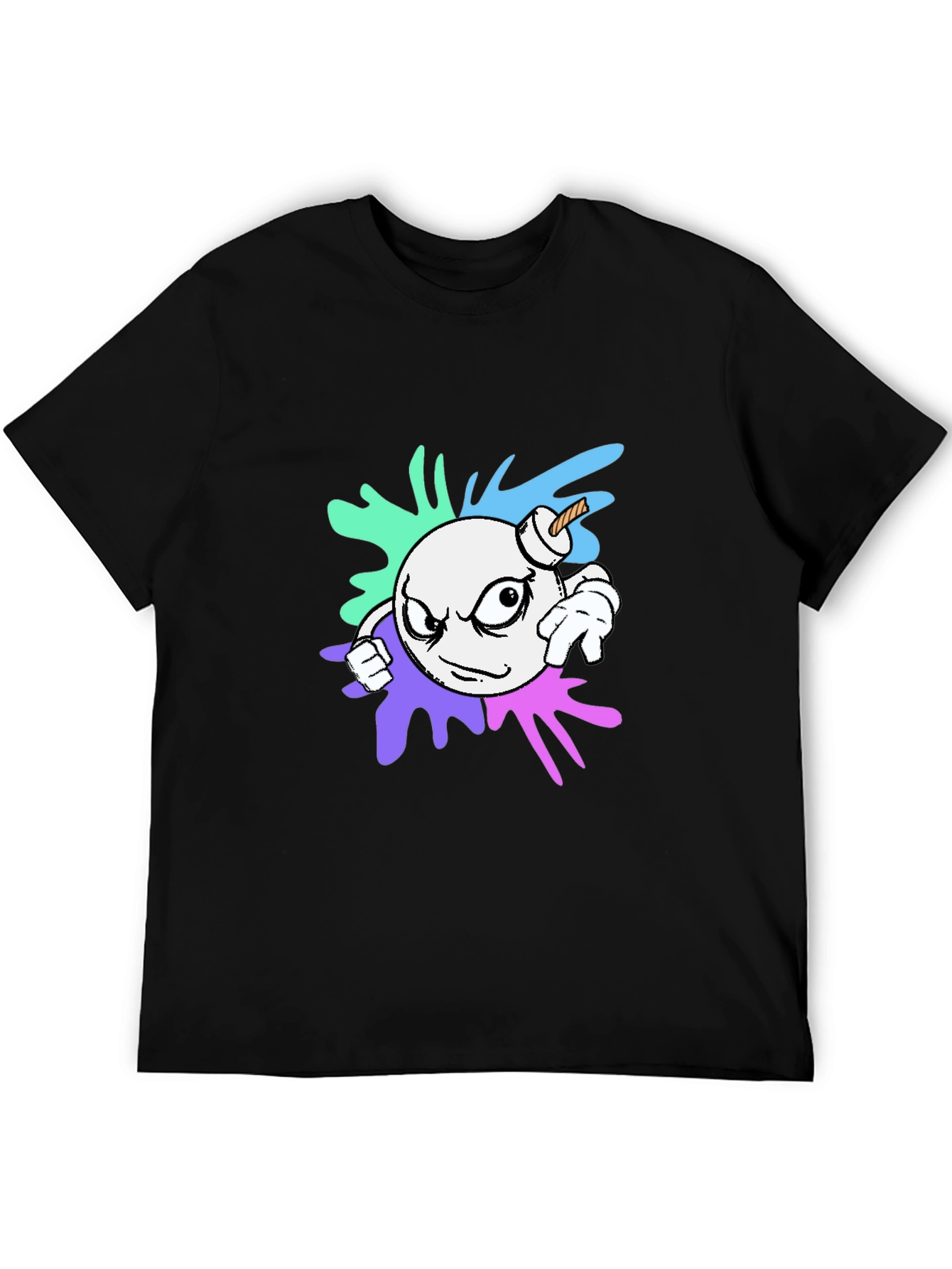 Bomb Graphic Print T-Shirt - Black