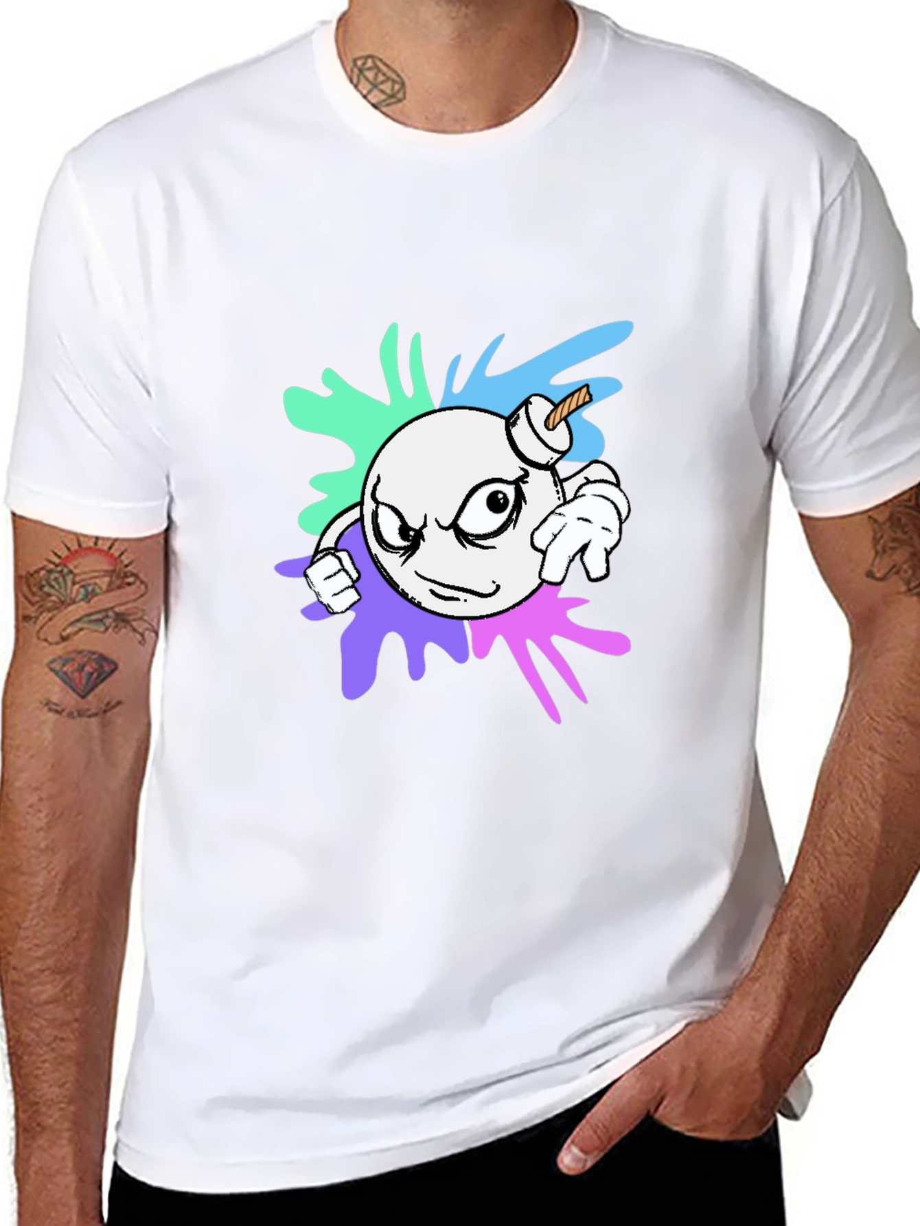 Bomb Graphic Print T-Shirt - Black