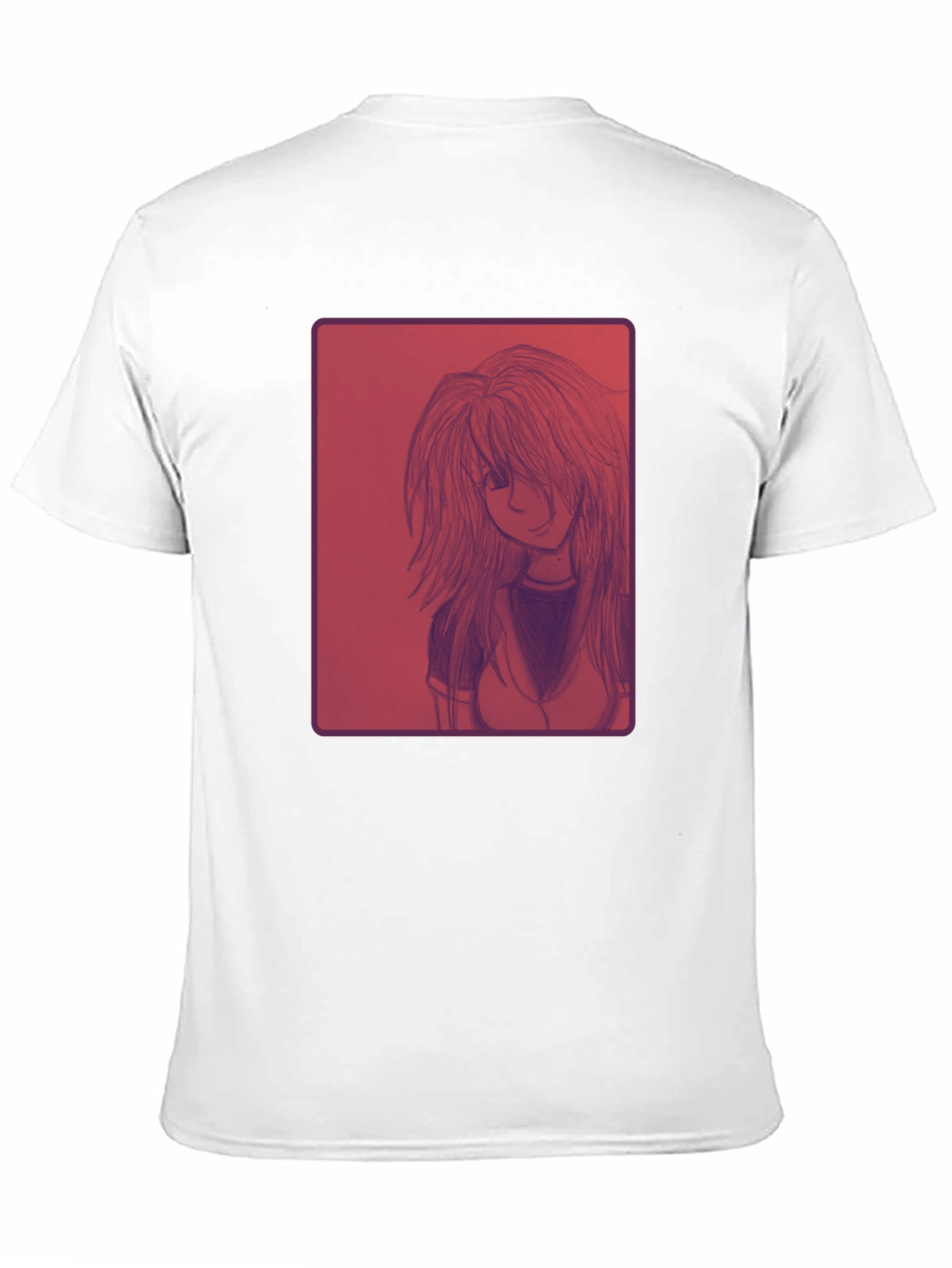 Anime Girl Graphic Print Black T-Shirt