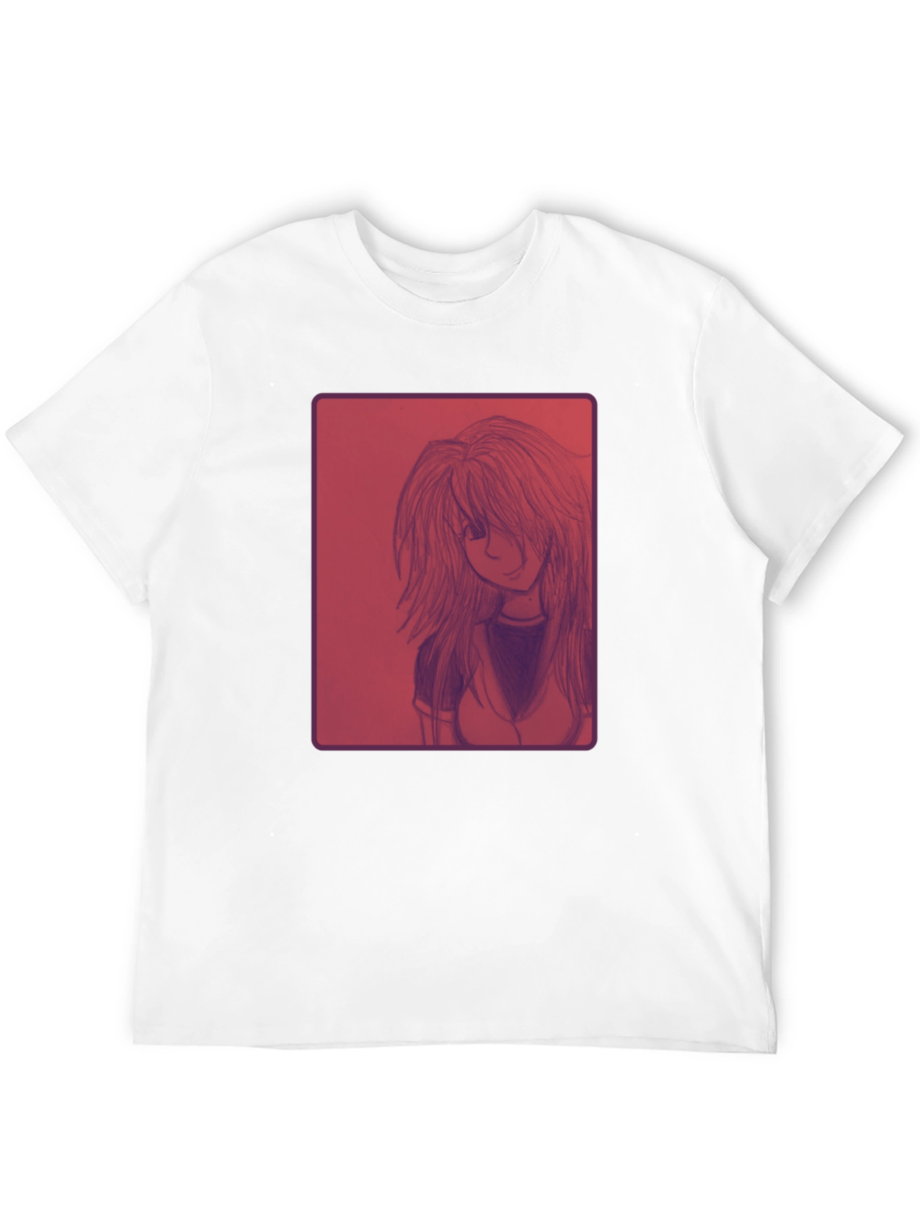 Anime Girl Graphic Print Black T-Shirt