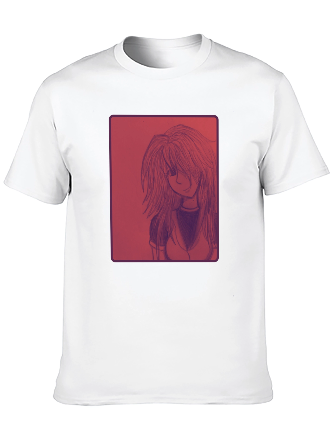 Anime Girl Graphic Print Black T-Shirt