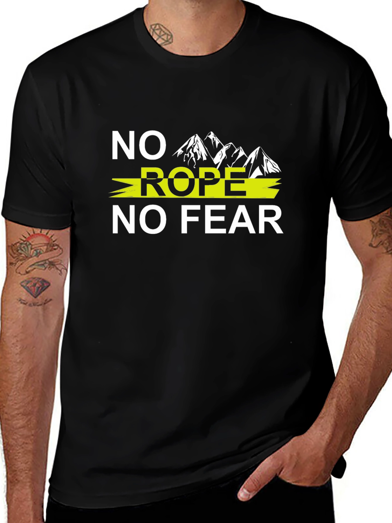 No Rope No Fear Graphic Tee - Black