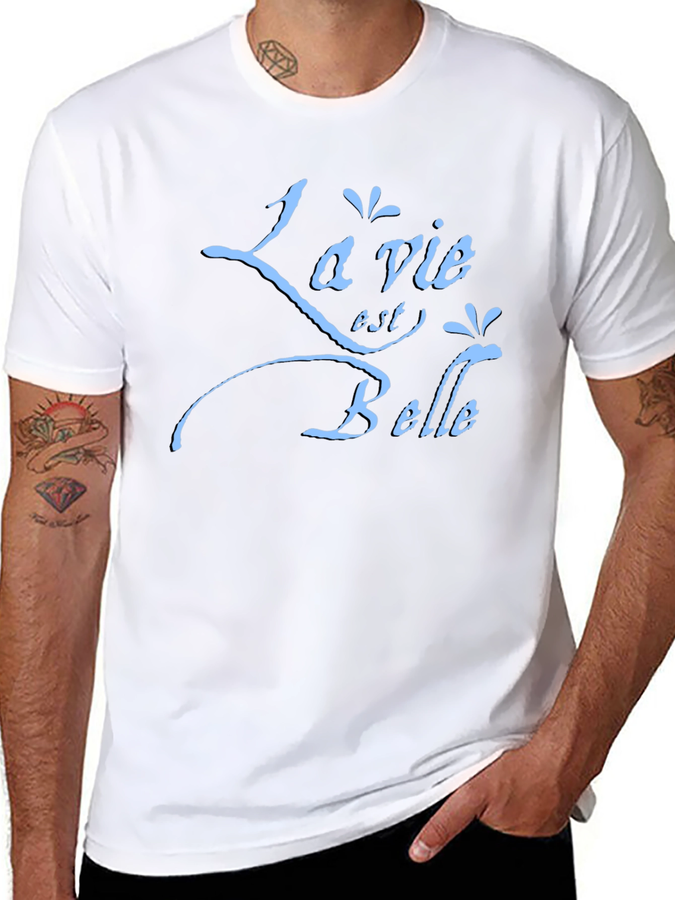 La Vie Est Belle Graphic Tee - Black T-Shirt
