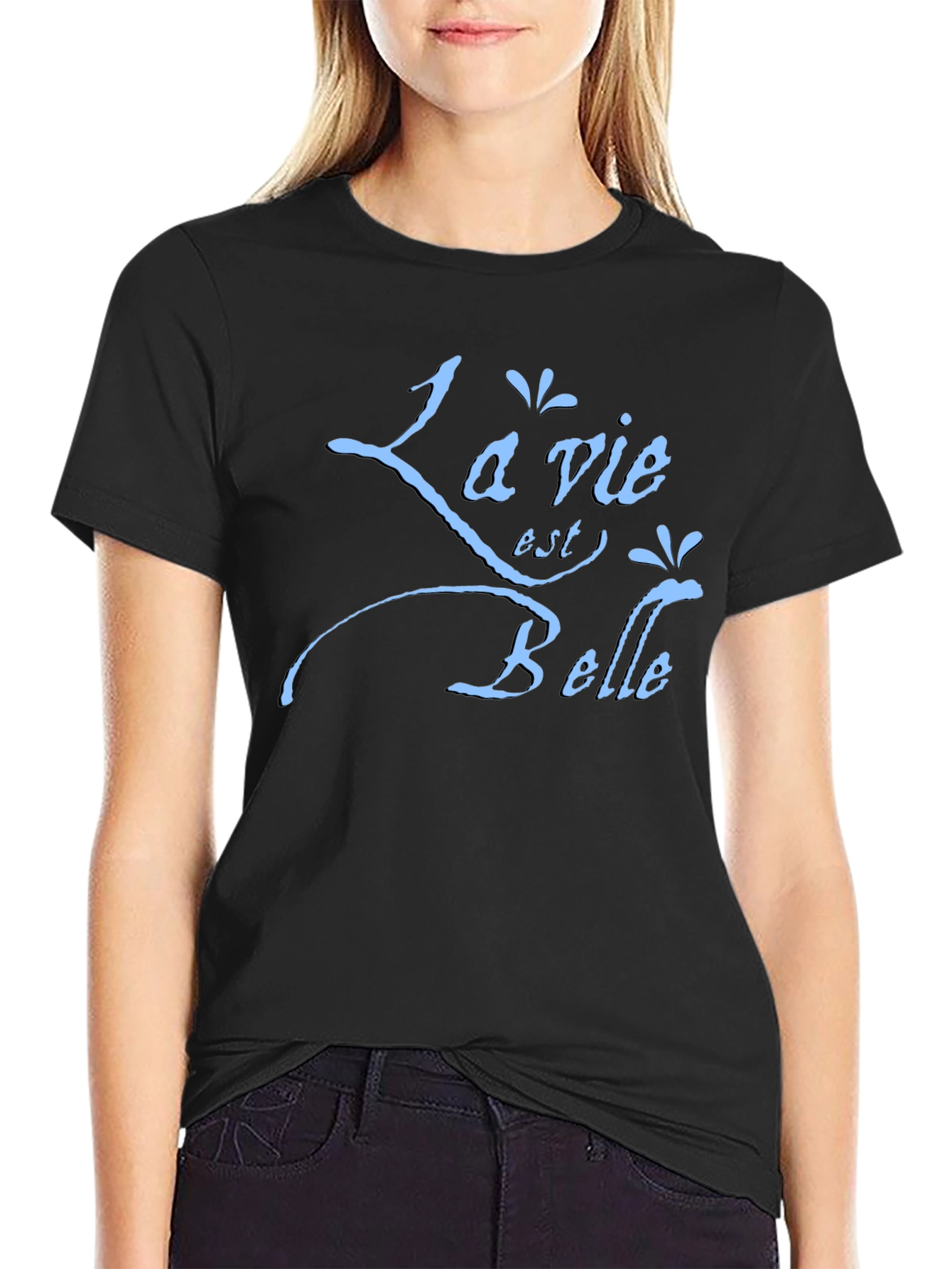 La Vie Est Belle Graphic Tee - Black T-Shirt