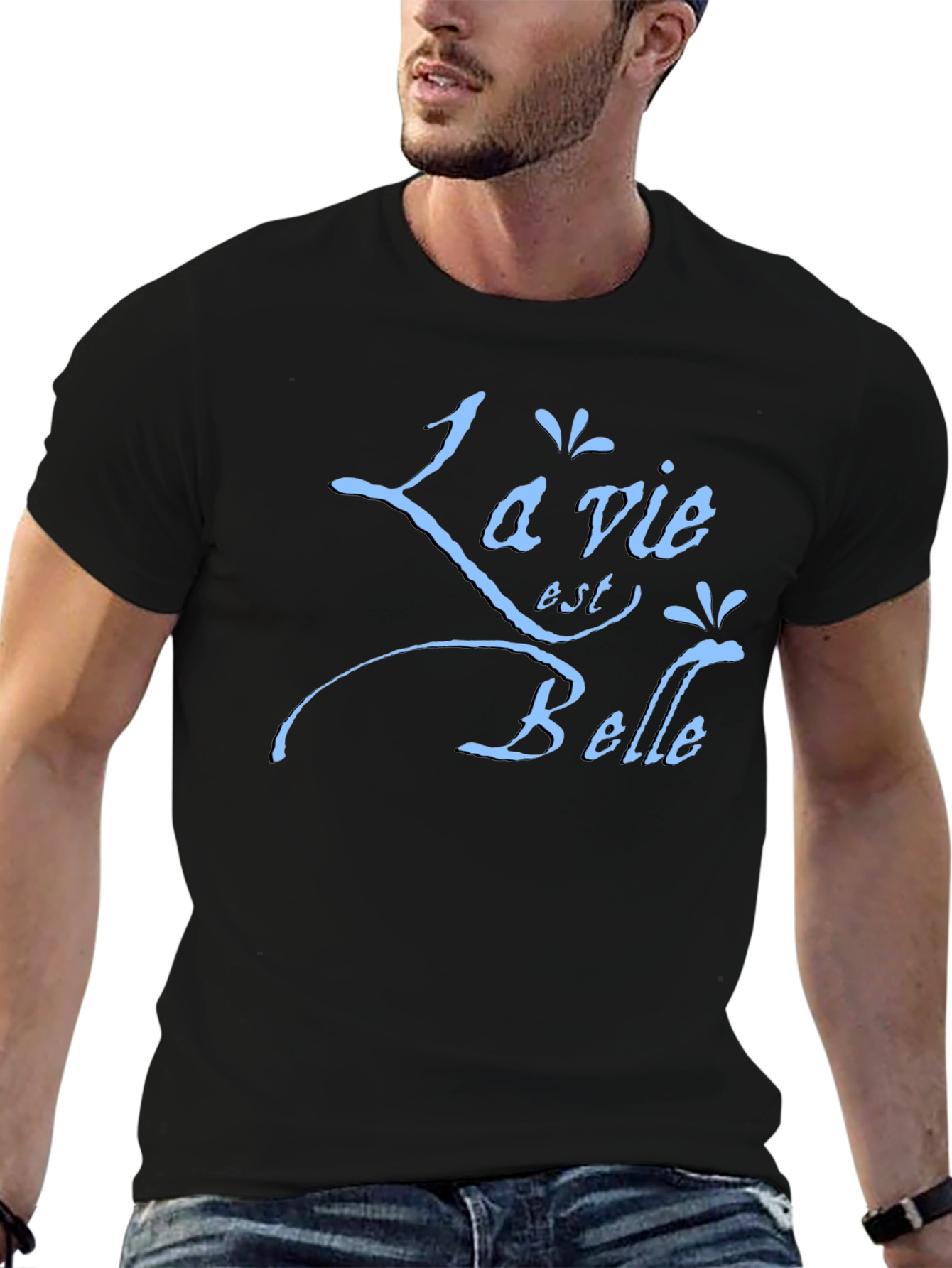 La Vie Est Belle Graphic Tee - Black T-Shirt