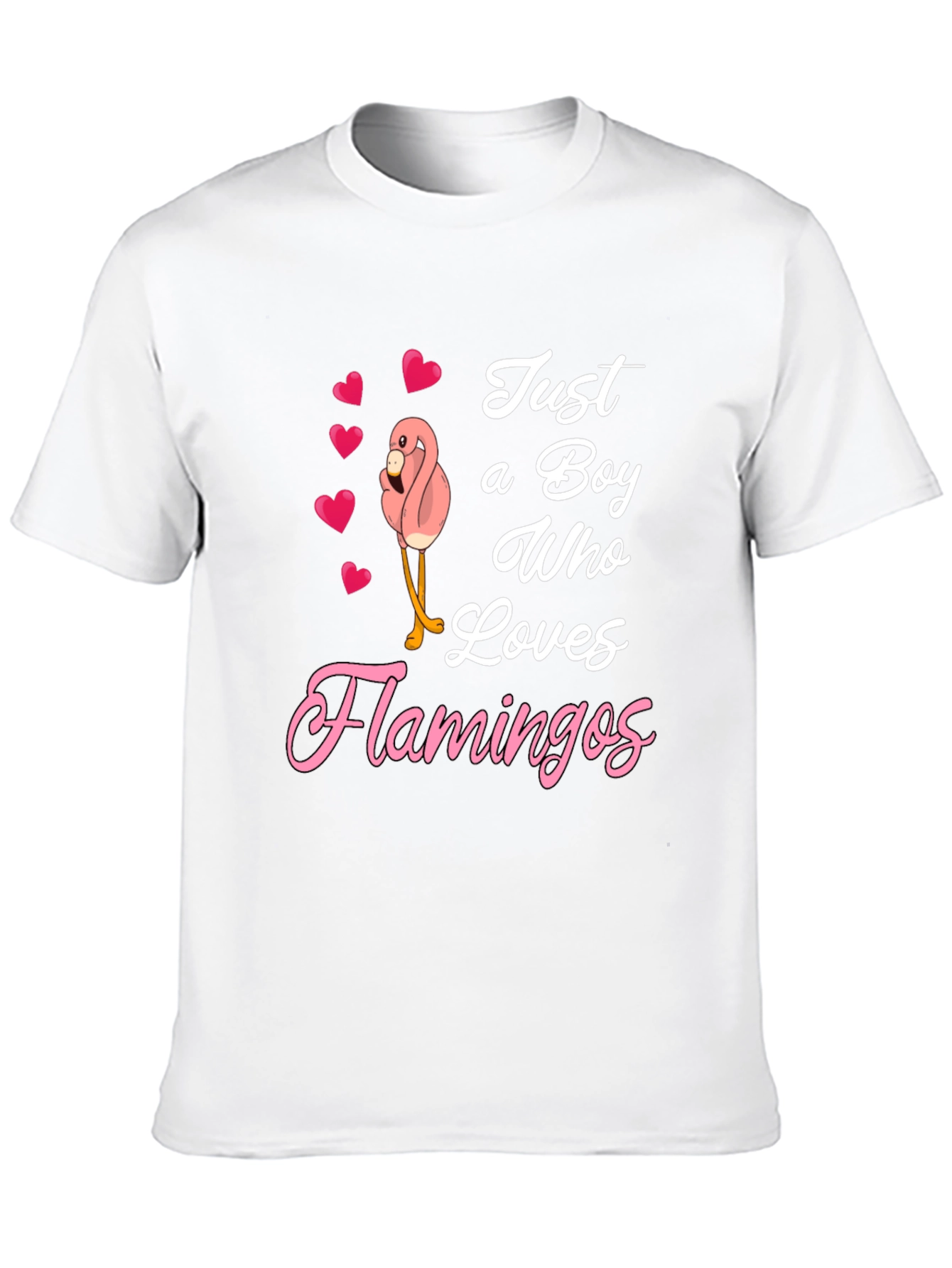Boy Loves Flamingos Graphic T-Shirt
