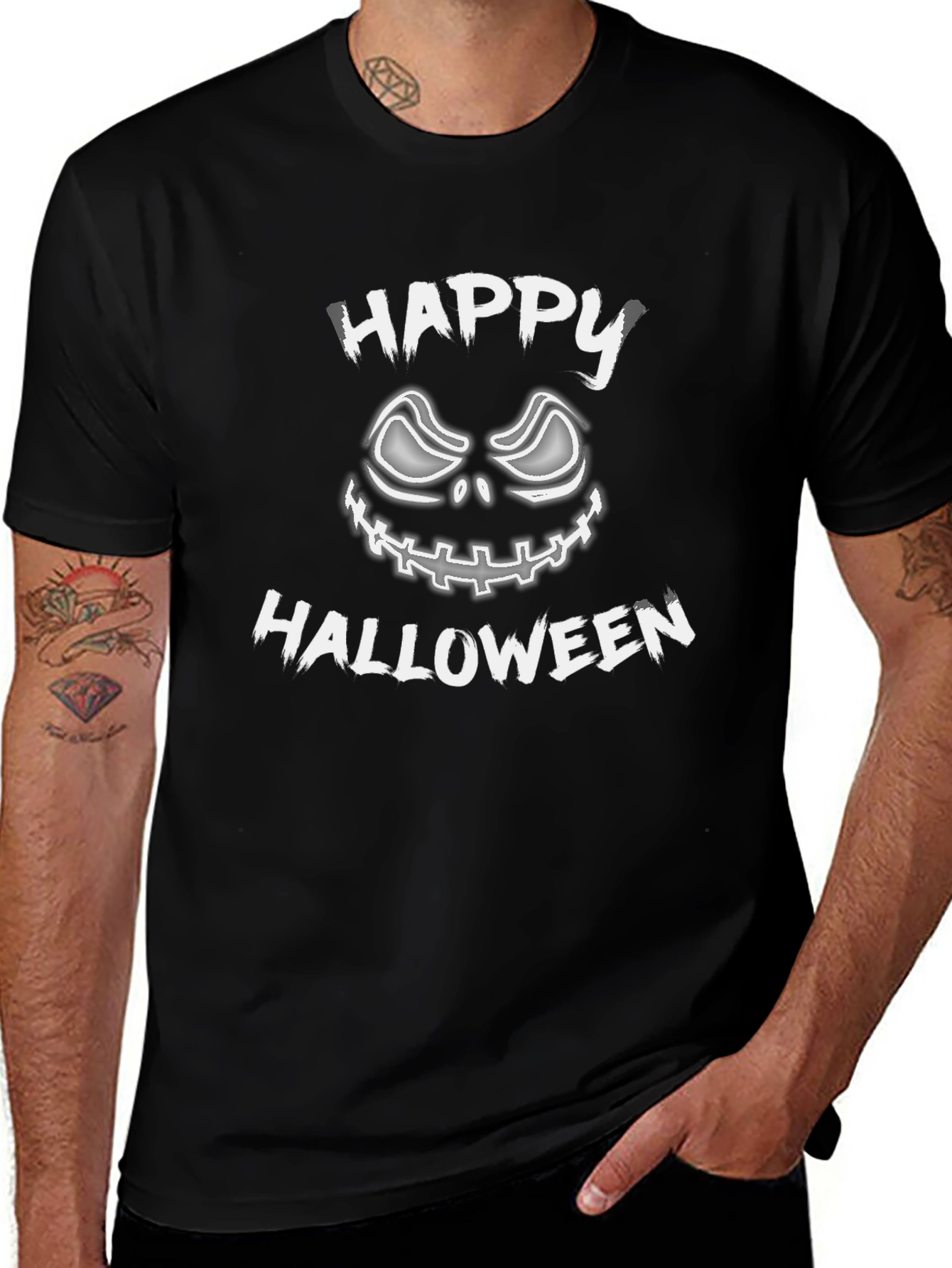 Happy Halloween Graphic Tee - Mens Black T-Shirt