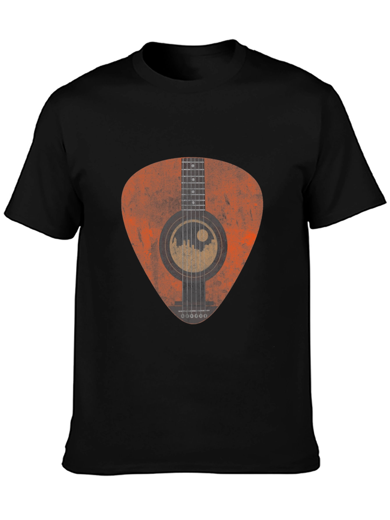 Acoustic Guitar Pick Graphic Tee - Black