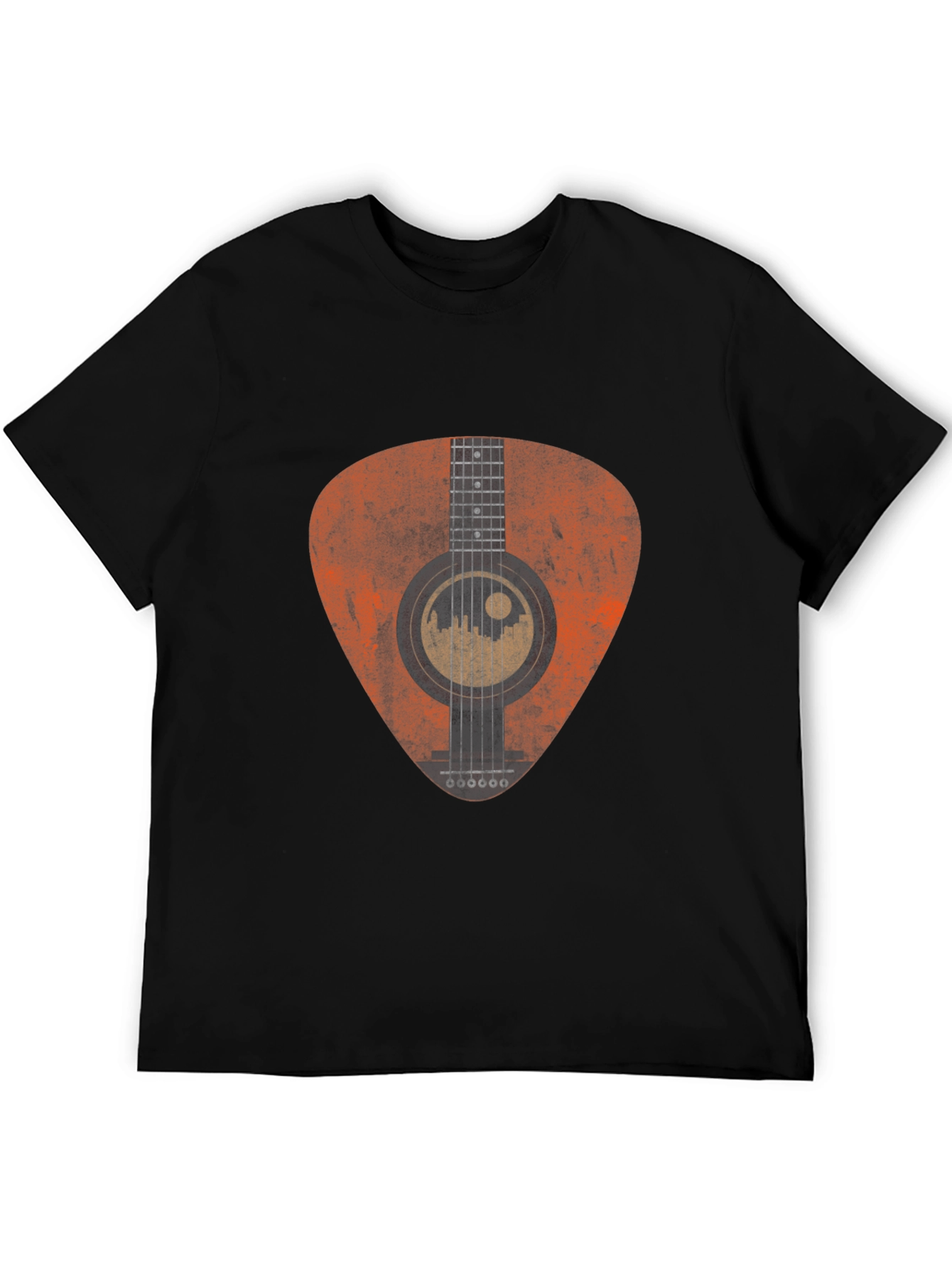 Acoustic Guitar Pick Graphic Tee - Black