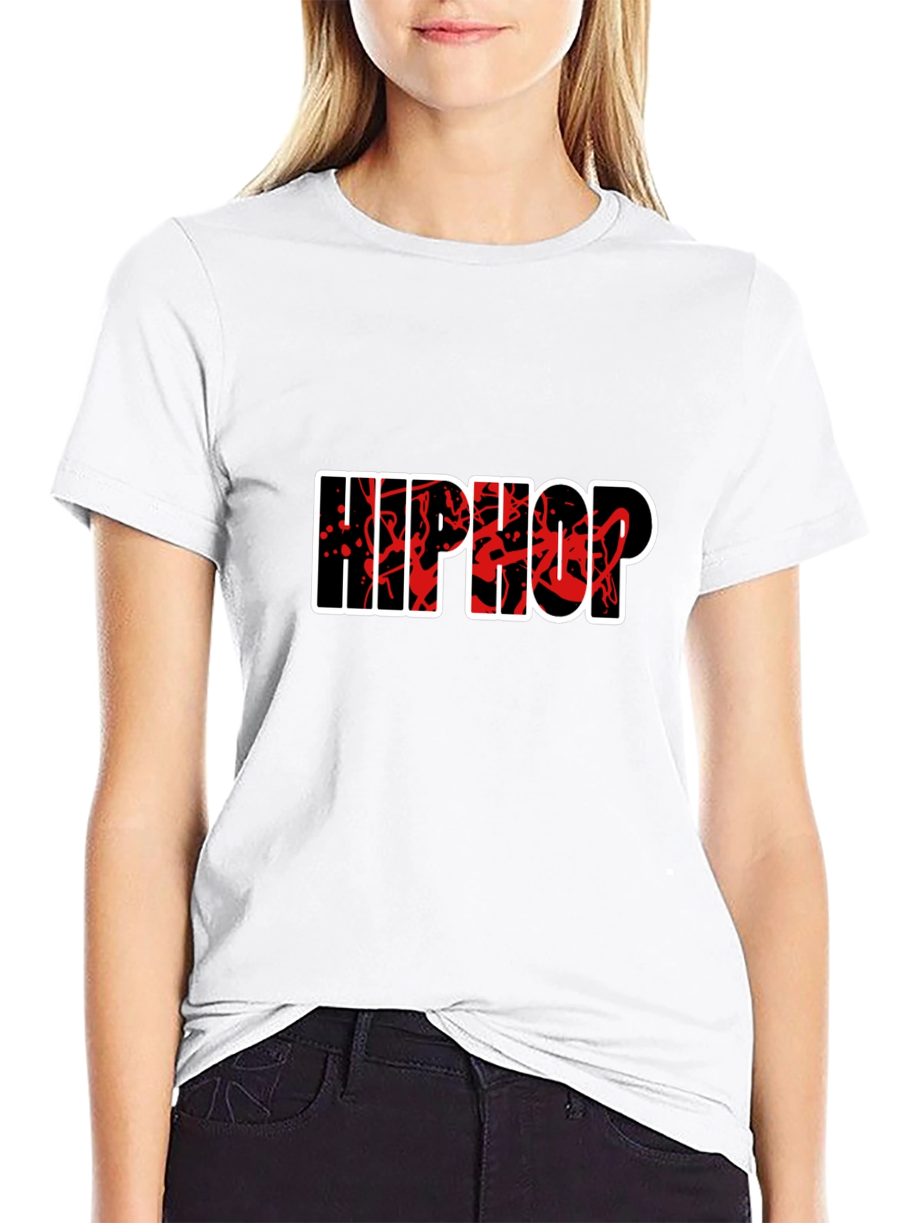Hip Hop Graphic Tee - Stylish Black Cotton T-Shirt