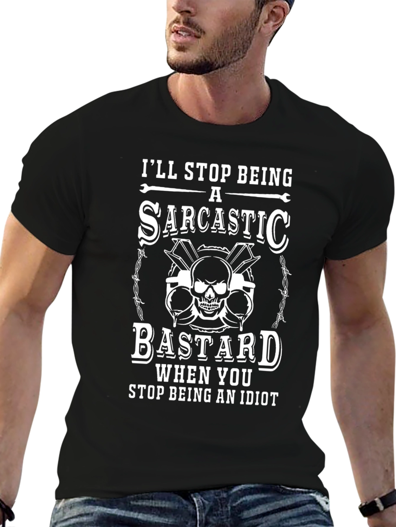 Sarcastic Bastard Graphic Tee - Novelty Humor T-Shirt