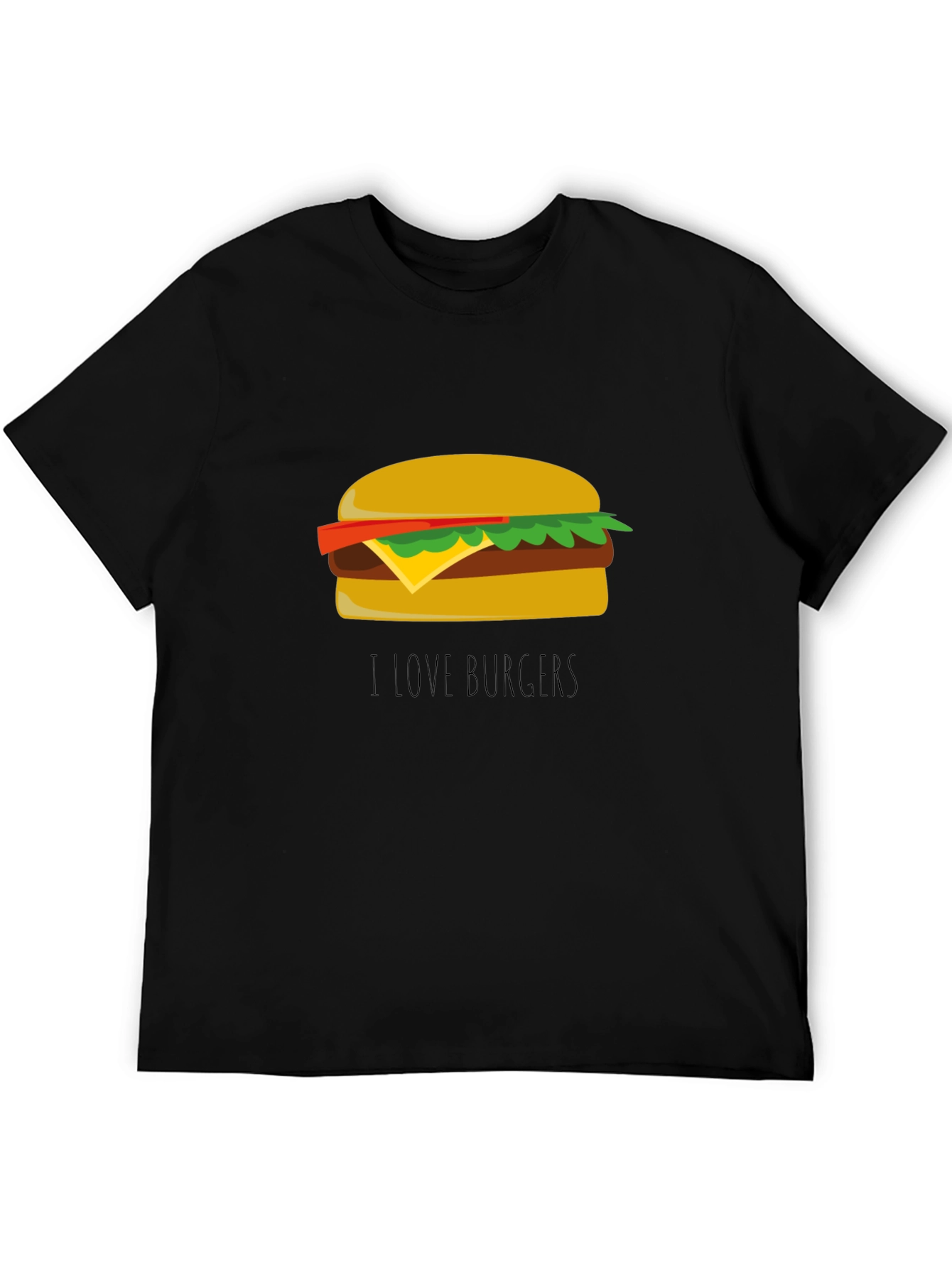 I Love Burgers T-Shirt - Casual Black Tee