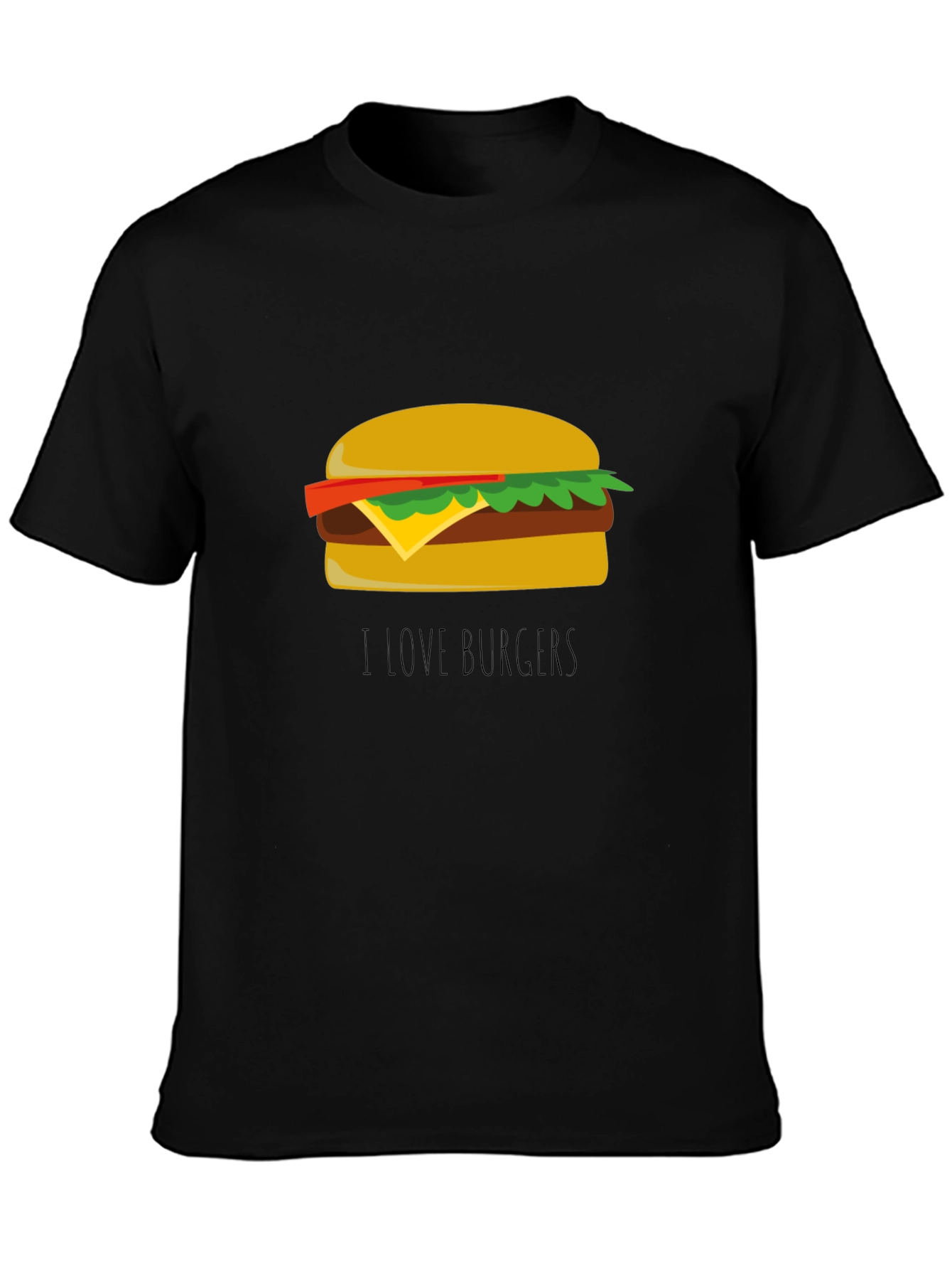 I Love Burgers T-Shirt - Casual Black Tee