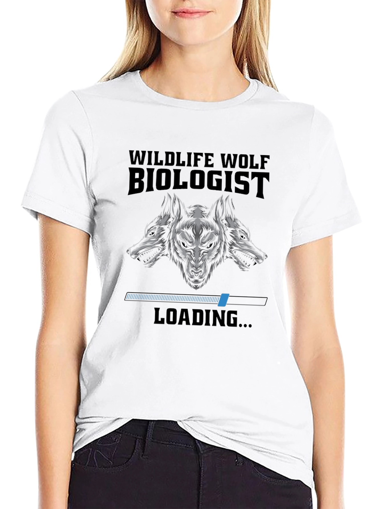 Wildlife Wolf Biologist Loading Graphic T-Shirt