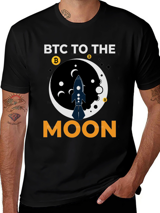 BTC To The Moon Black T-Shirt
