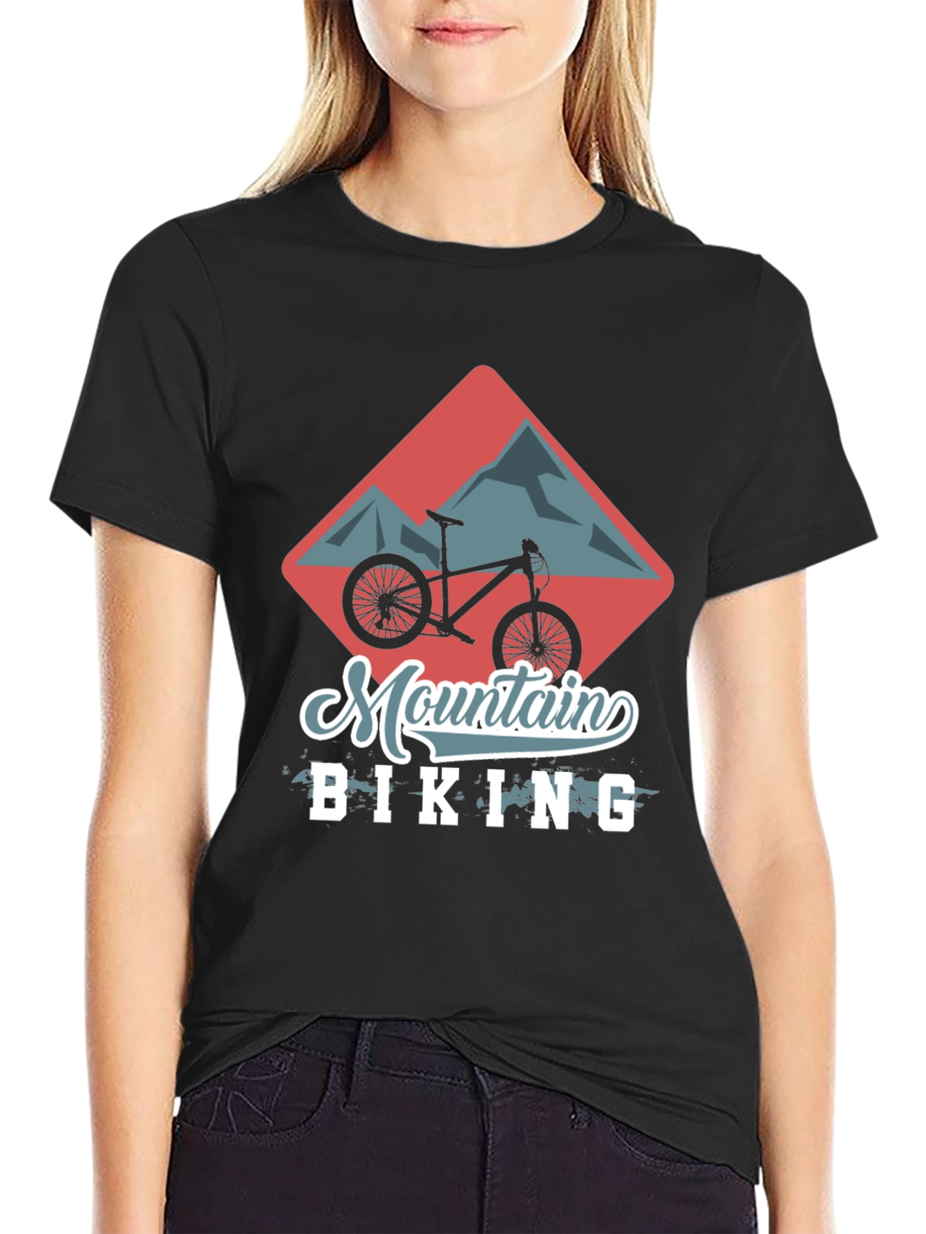 Mountain Biking Graphic Tee - Black