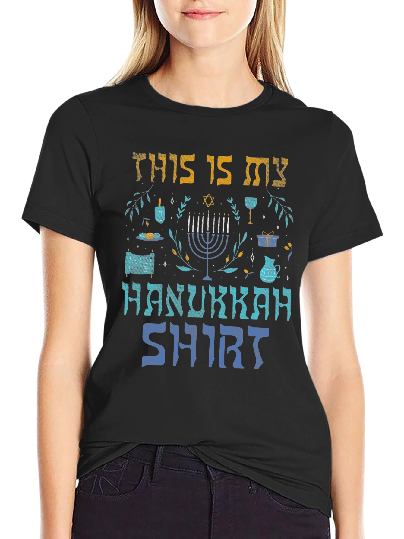 Hanukkah Shirt - Menorah Holiday Graphic Tee