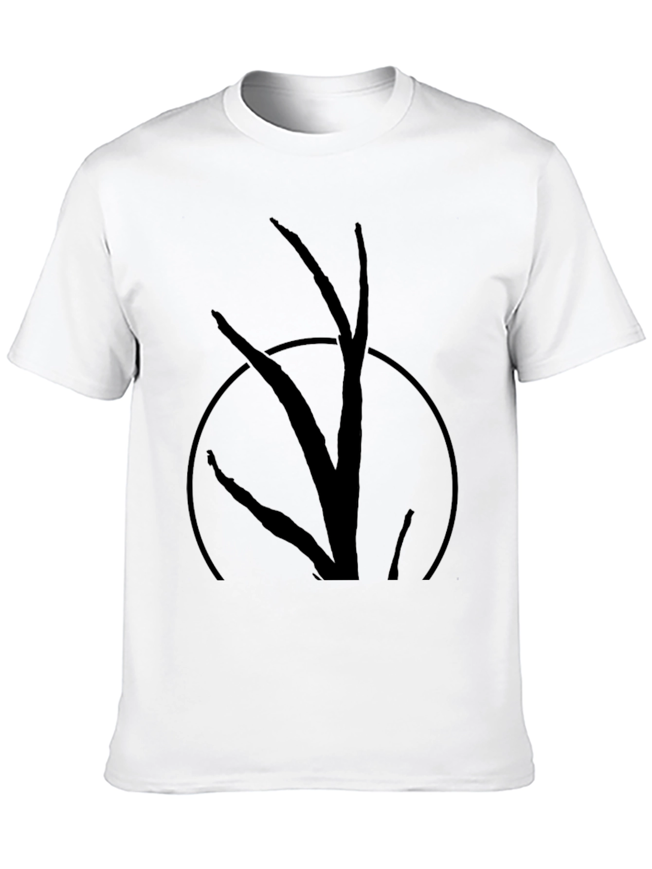 Mens Black T-Shirt with Abstract Tree Design