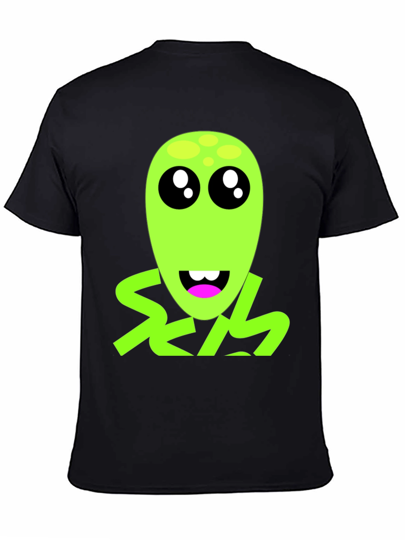 Funny Alien Graphic T-Shirt - Black Crew Neck