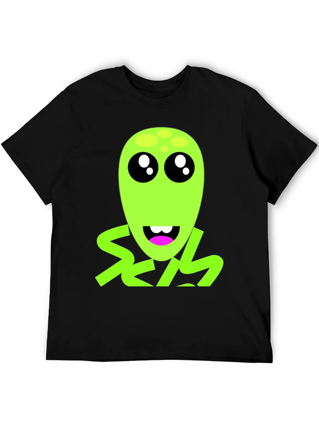 Funny Alien Graphic T-Shirt - Black Crew Neck