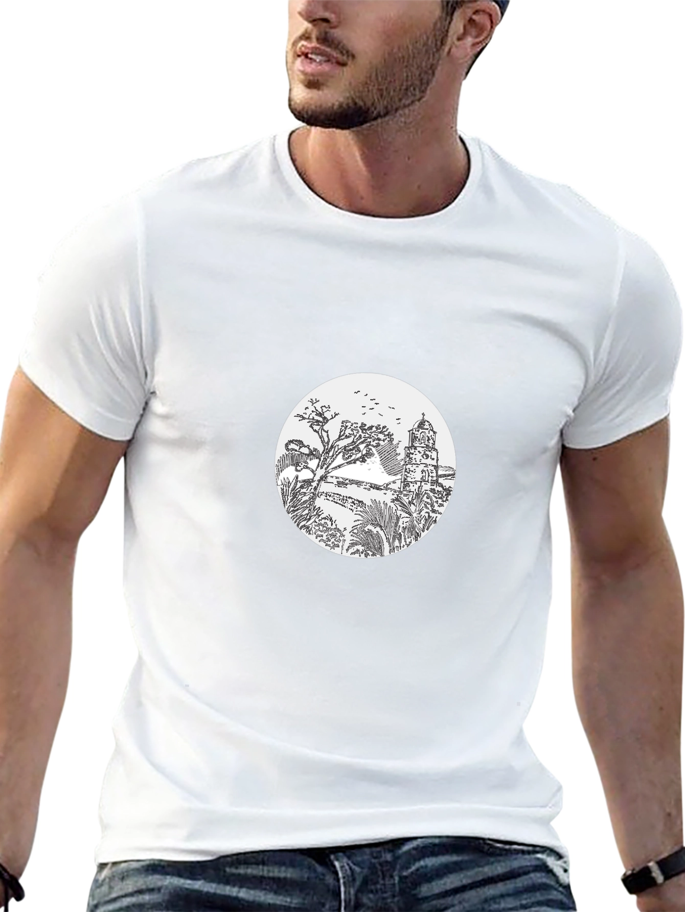 Scenic Tower Graphic Tee - Black