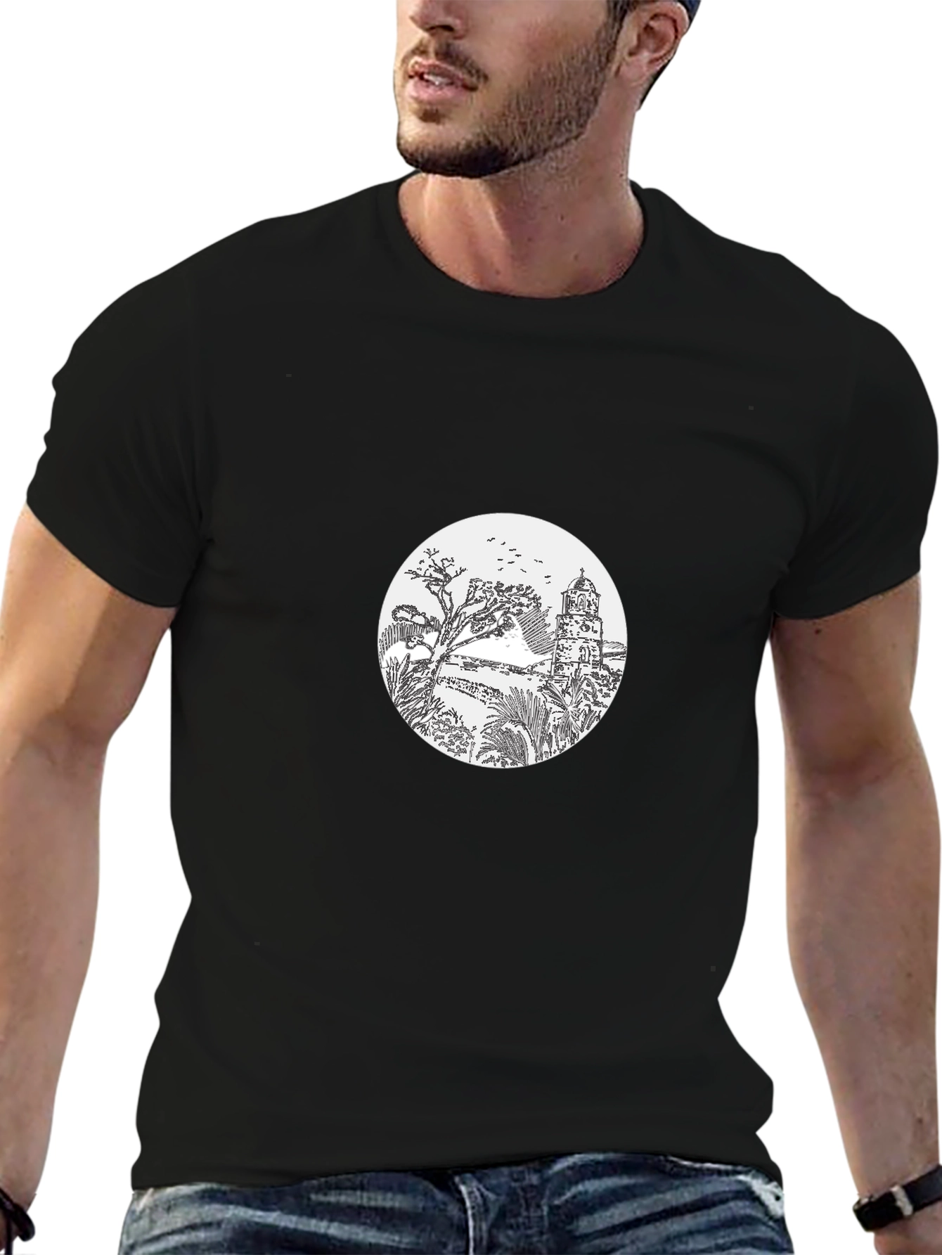 Scenic Tower Graphic Tee - Black