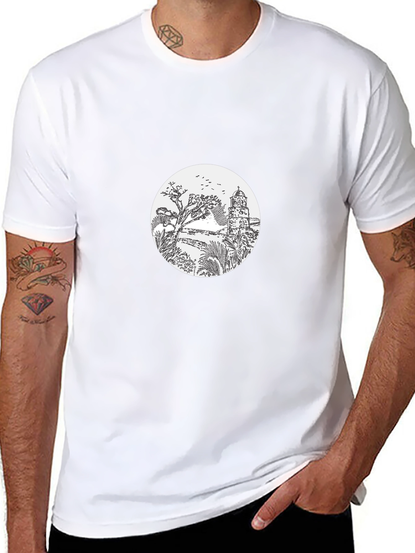 Scenic Tower Graphic Tee - Black