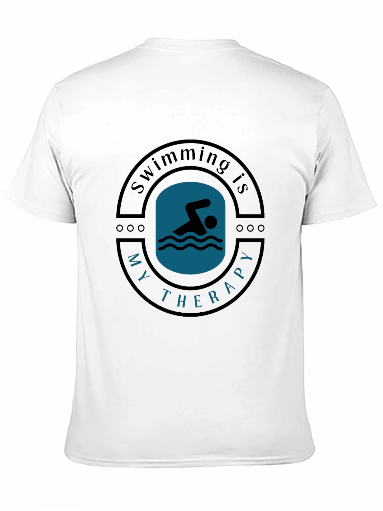 Swimming is My Therapy Black T-Shirt
