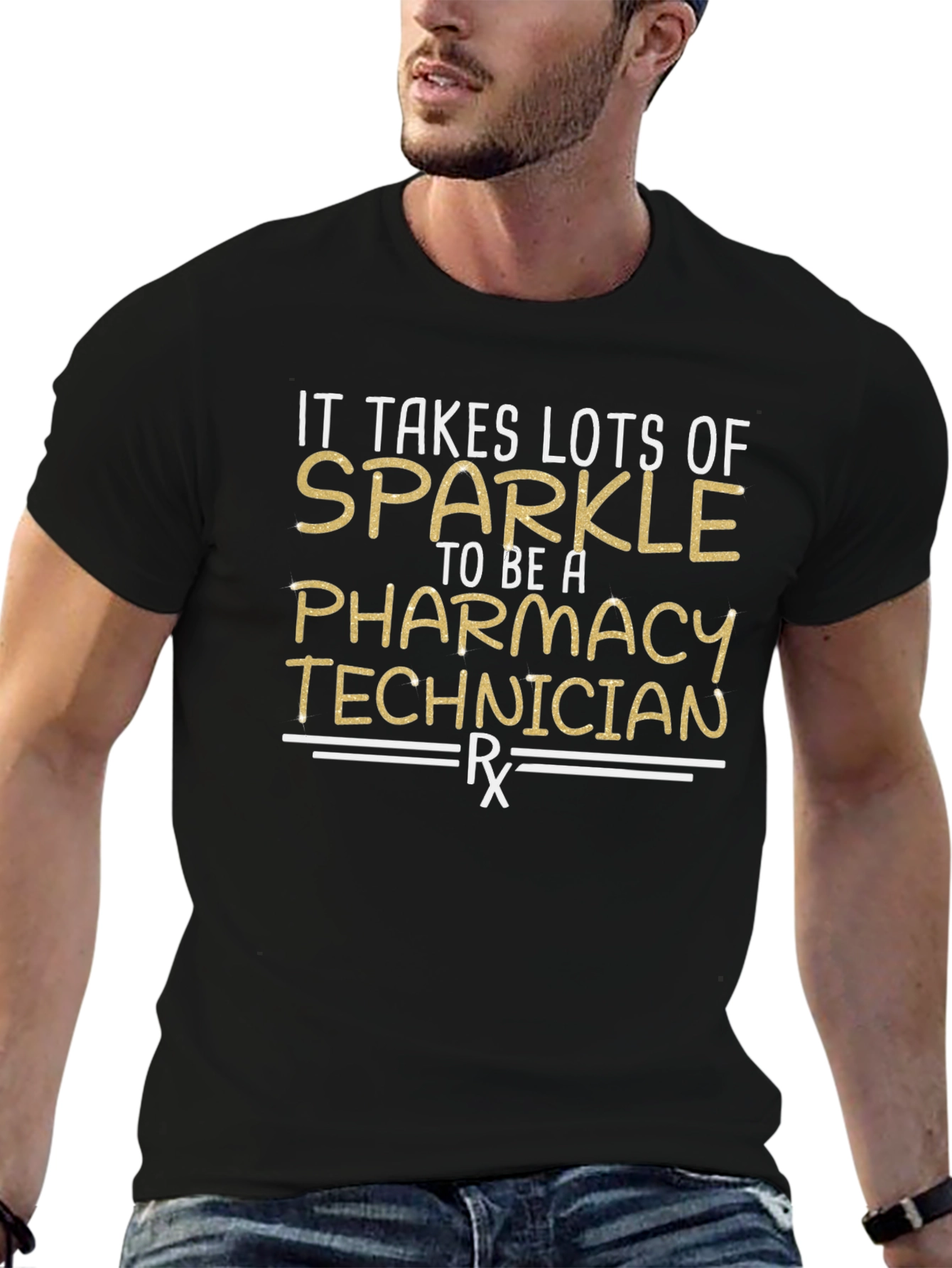 Sparkle Pharmacy Technician Black T-Shirt