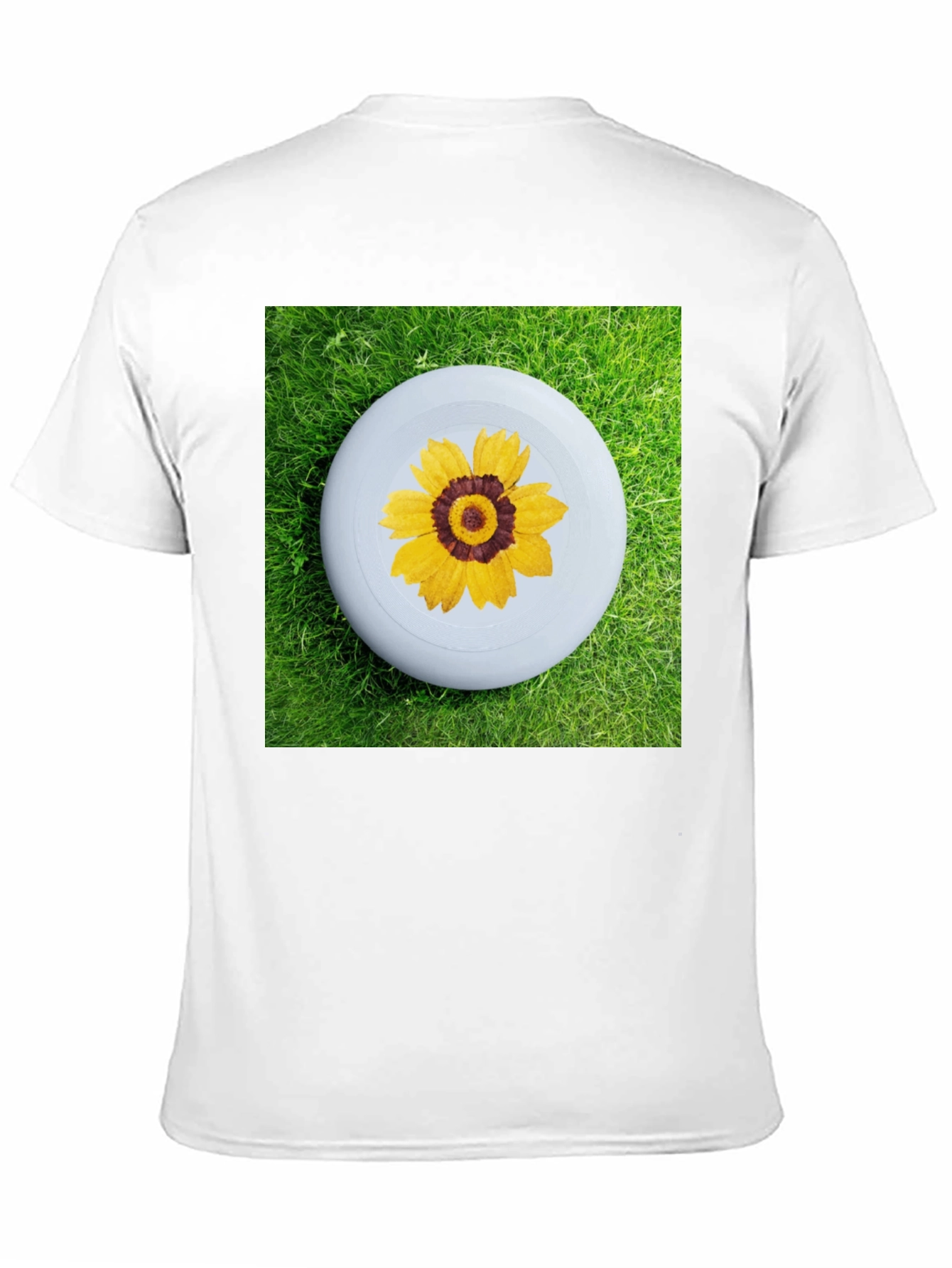 Black T-Shirt with Floral Disc Design
