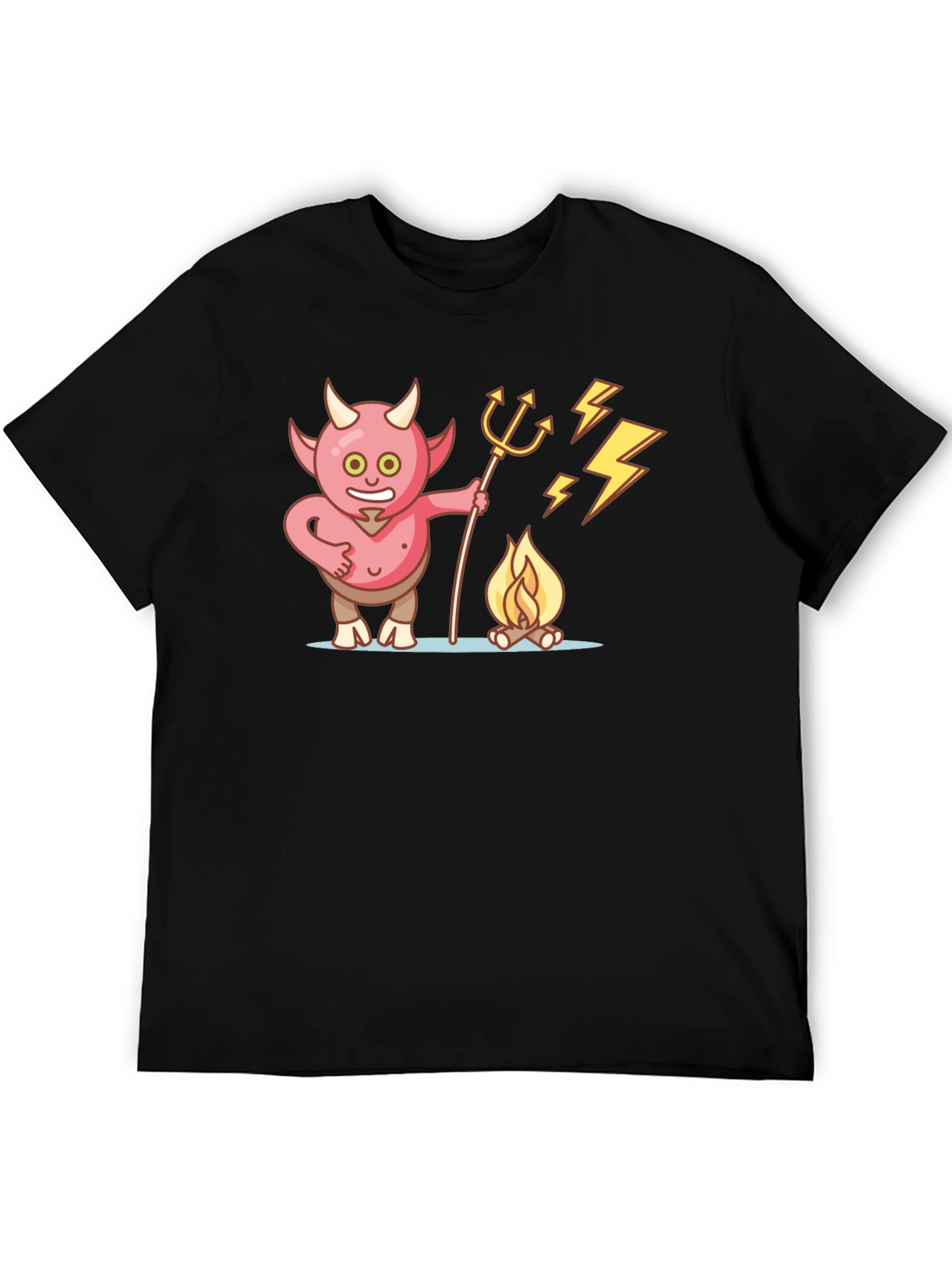 Devil Campfire Cartoon Graphic T-Shirt