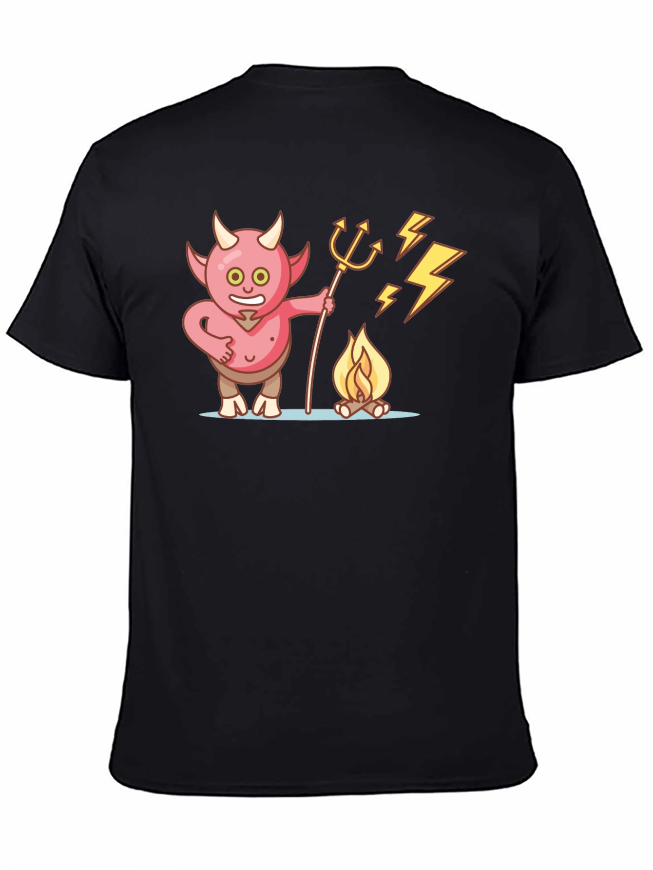 Devil Campfire Cartoon Graphic T-Shirt