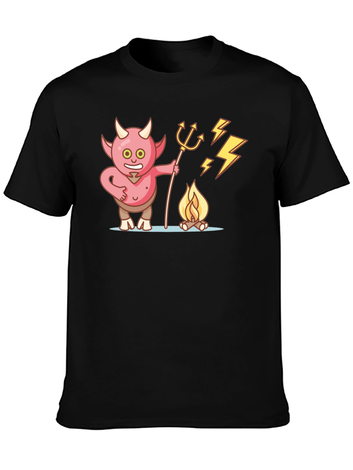 Devil Campfire Cartoon Graphic T-Shirt